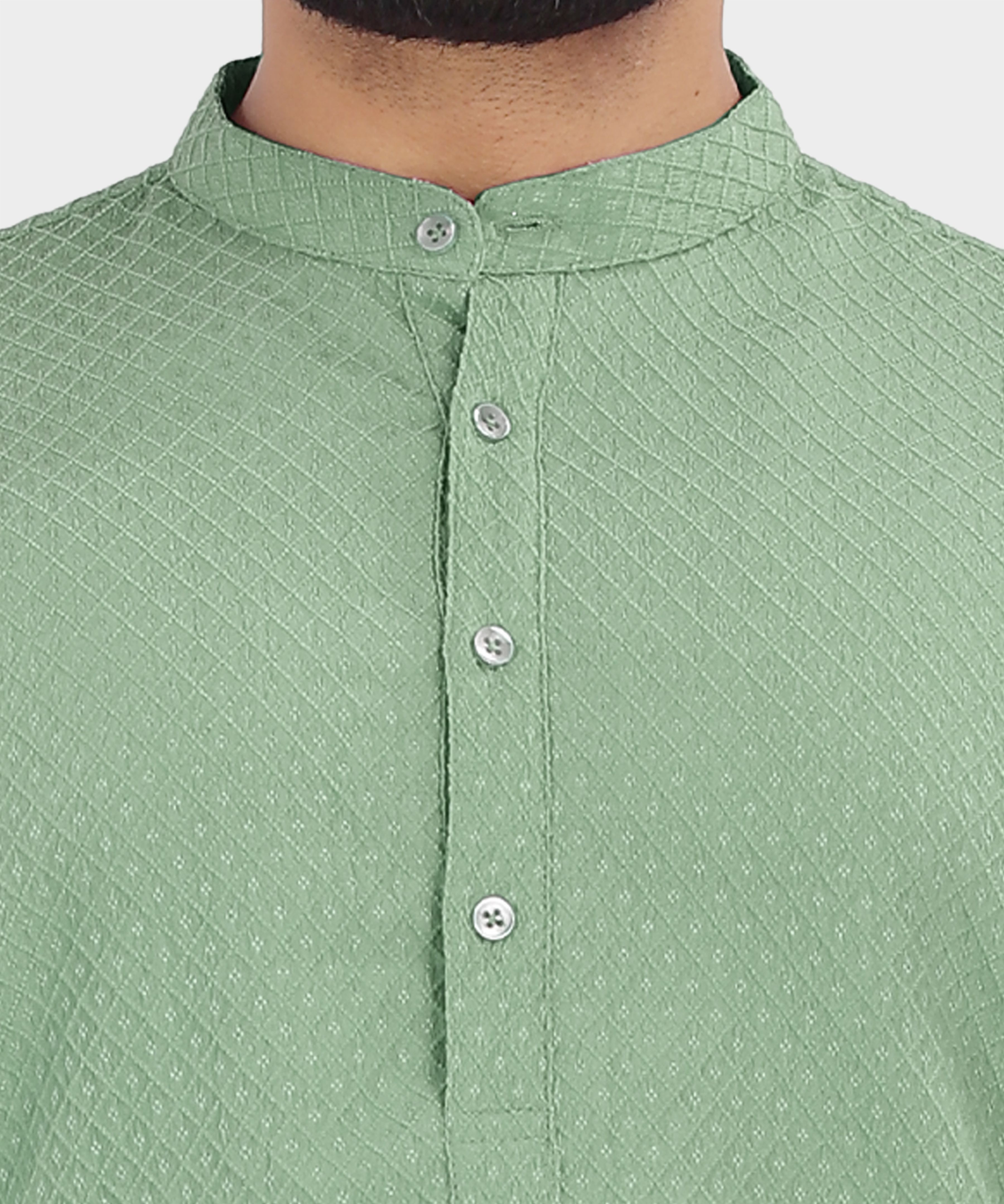 Men Solid Jacquard Straight Kurta