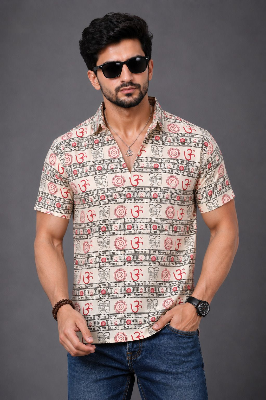 axolotl Printed Cotton Blend Straight Kurta for Men-picture-24