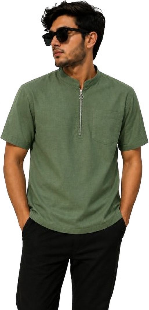 zakod Solid Cotton Blend Straight Kurta for Men-picture-11
