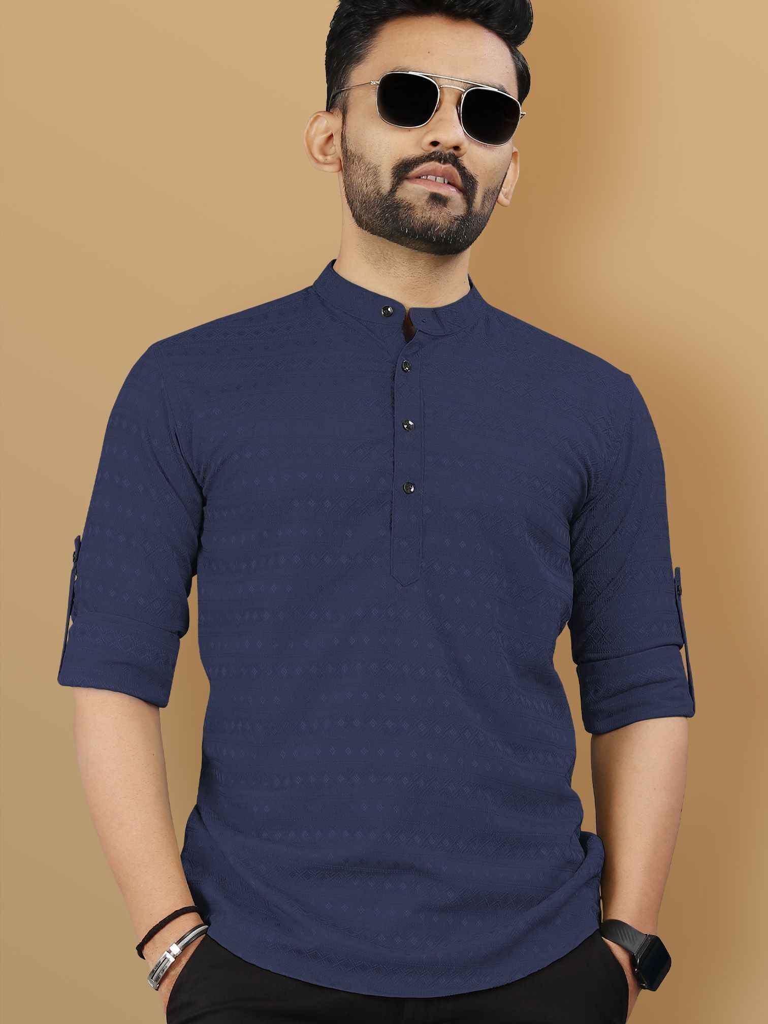 vebnor Men Self Design Art Silk Straight Kurta-picture-15