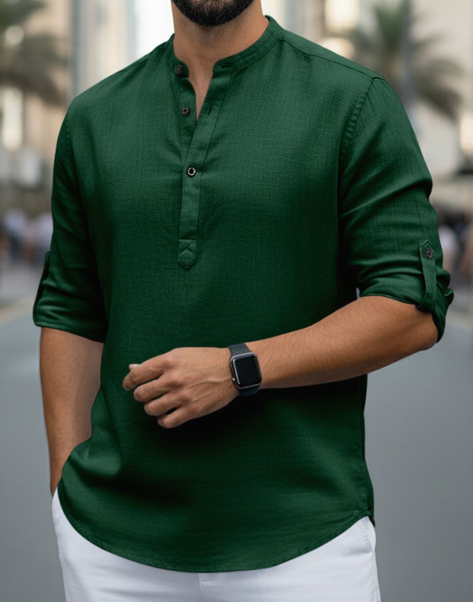 zartha Solid Cotton Blend Straight Kurta for Men-picture-44