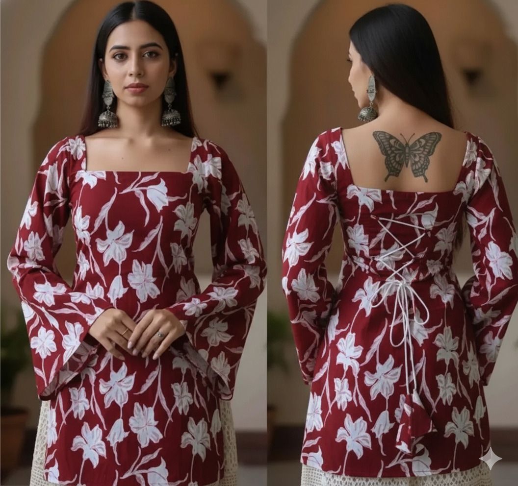 Women Floral Print Pure Cotton Straight Kurta