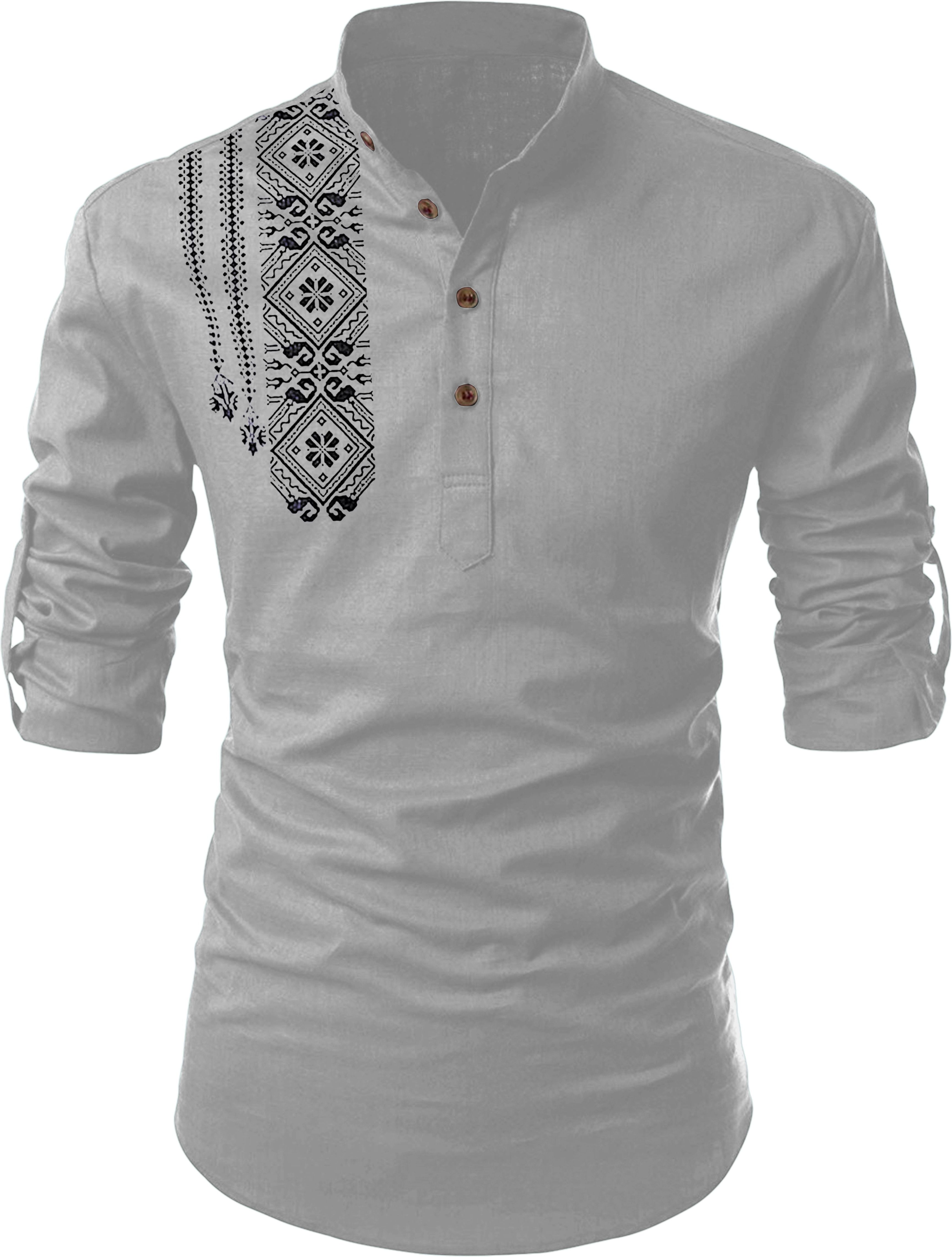 sendburg Printed Cotton Blend Tunic Kurta for Men-picture-29