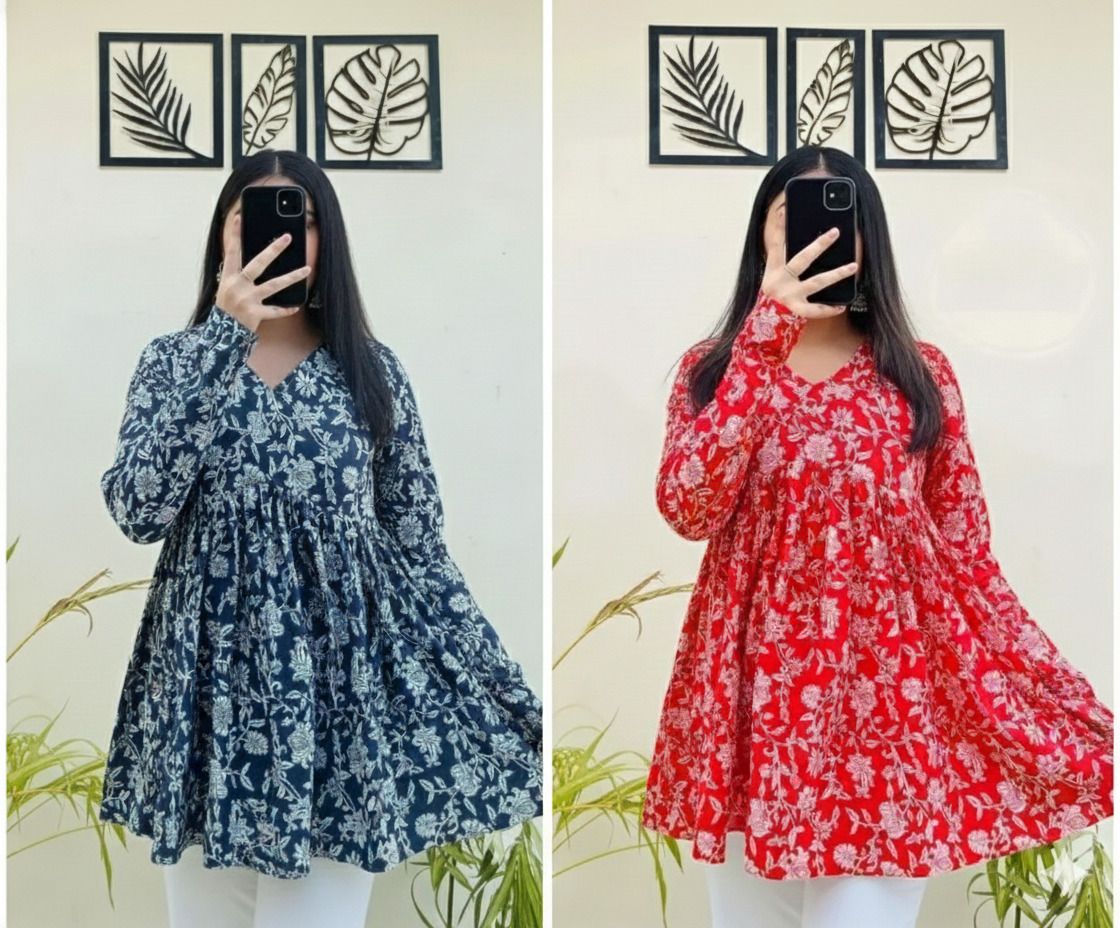 Pack of 2 Women Floral Print Viscose Rayon Flared Kurta-image-15