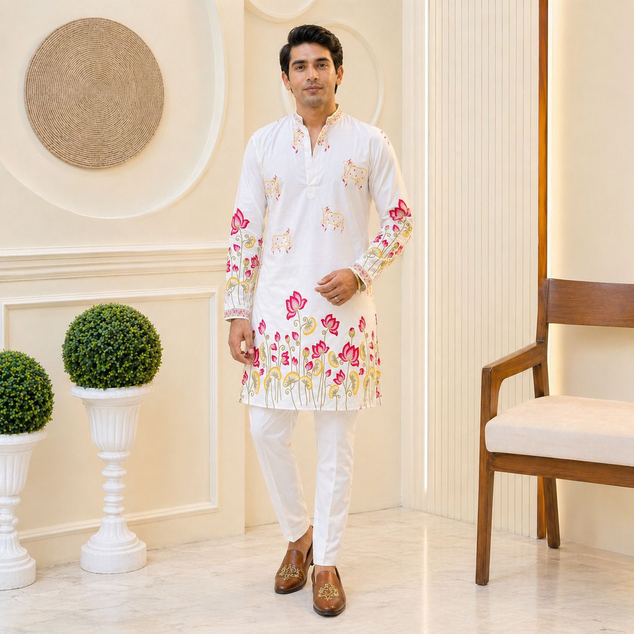 rivaaj Men Printed Cotton Silk Straight Kurta-picture-12
