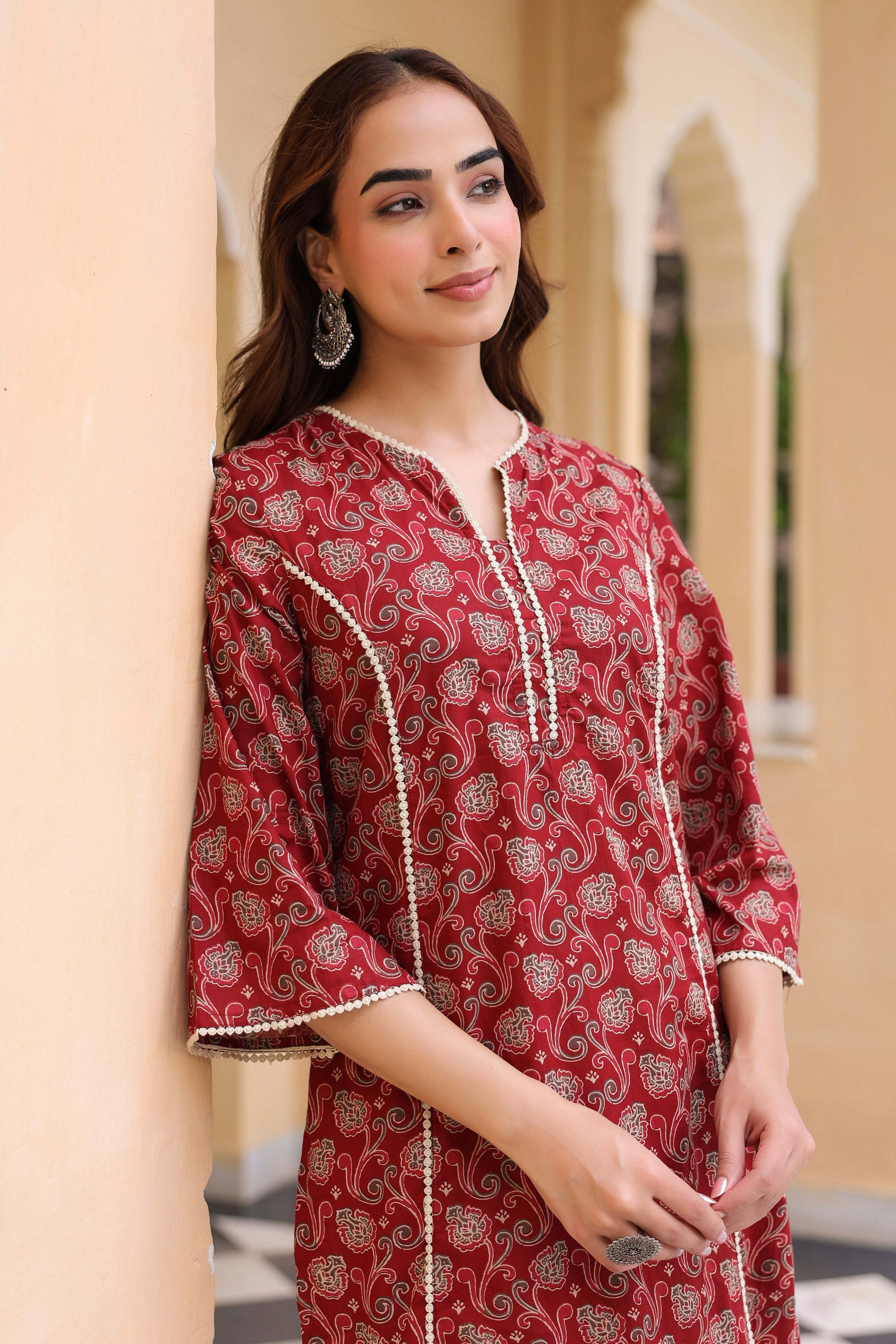 kkoutfits Women Floral Print Pure Cotton Straight Kurta-picture-29