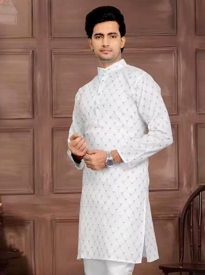 stylekurta Printed Cotton Blend A-line Kurta for Men-picture-16