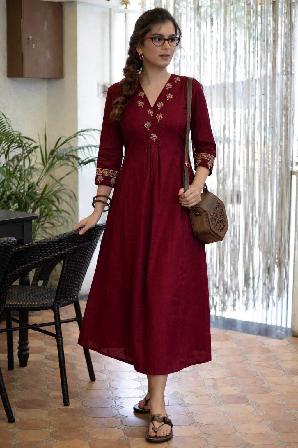 pujiva Women Embroidered, Solid Viscose Rayon Anarkali Kurta-picture-20