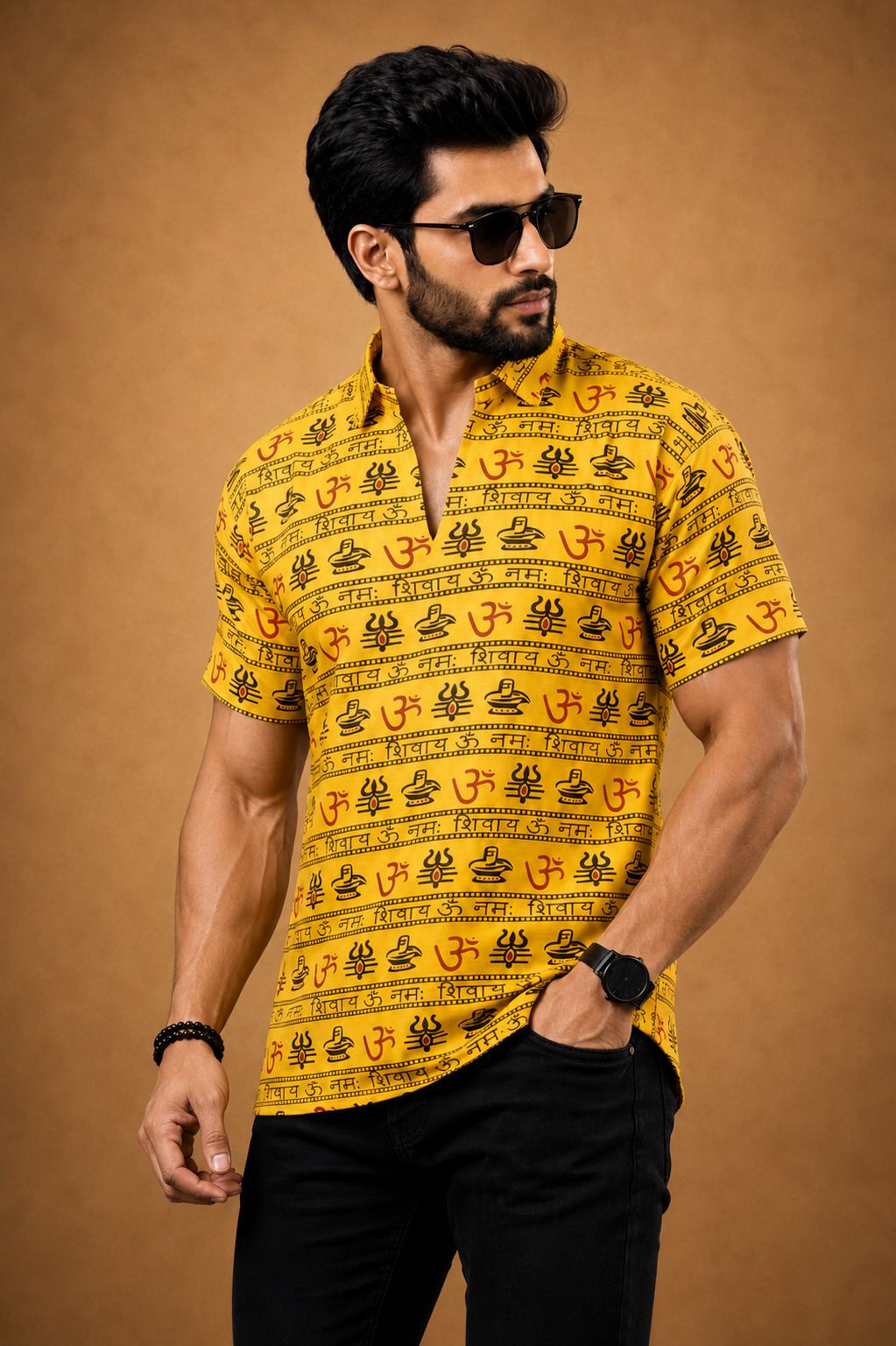kipekee Printed Cotton Blend Straight Kurta for Men-picture-26