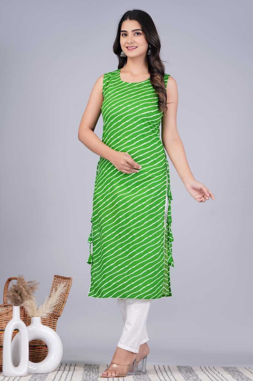 Leheriya Pure Cotton A-line Kurta for Women-image-31