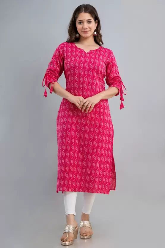 Women Embroidered Pure Cotton Straight Kurta