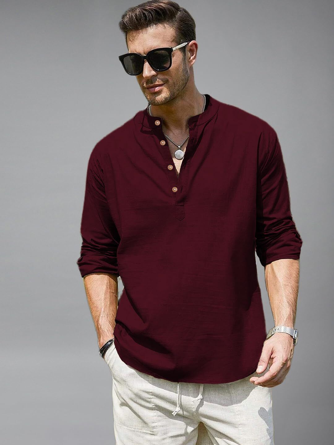 trend edinswolfd Solid Cotton Blend Straight Kurta for Men-picture-35