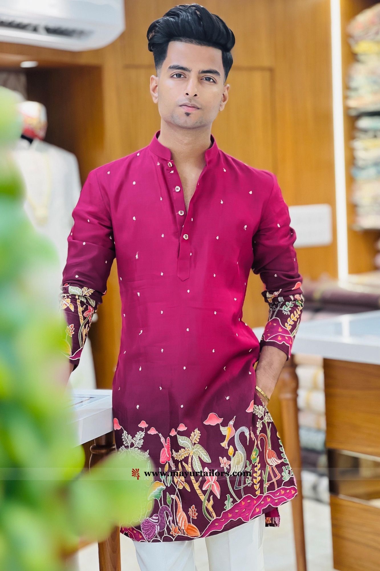 diamond cluster Men Printed Cotton Silk Straight Kurta-picture-21