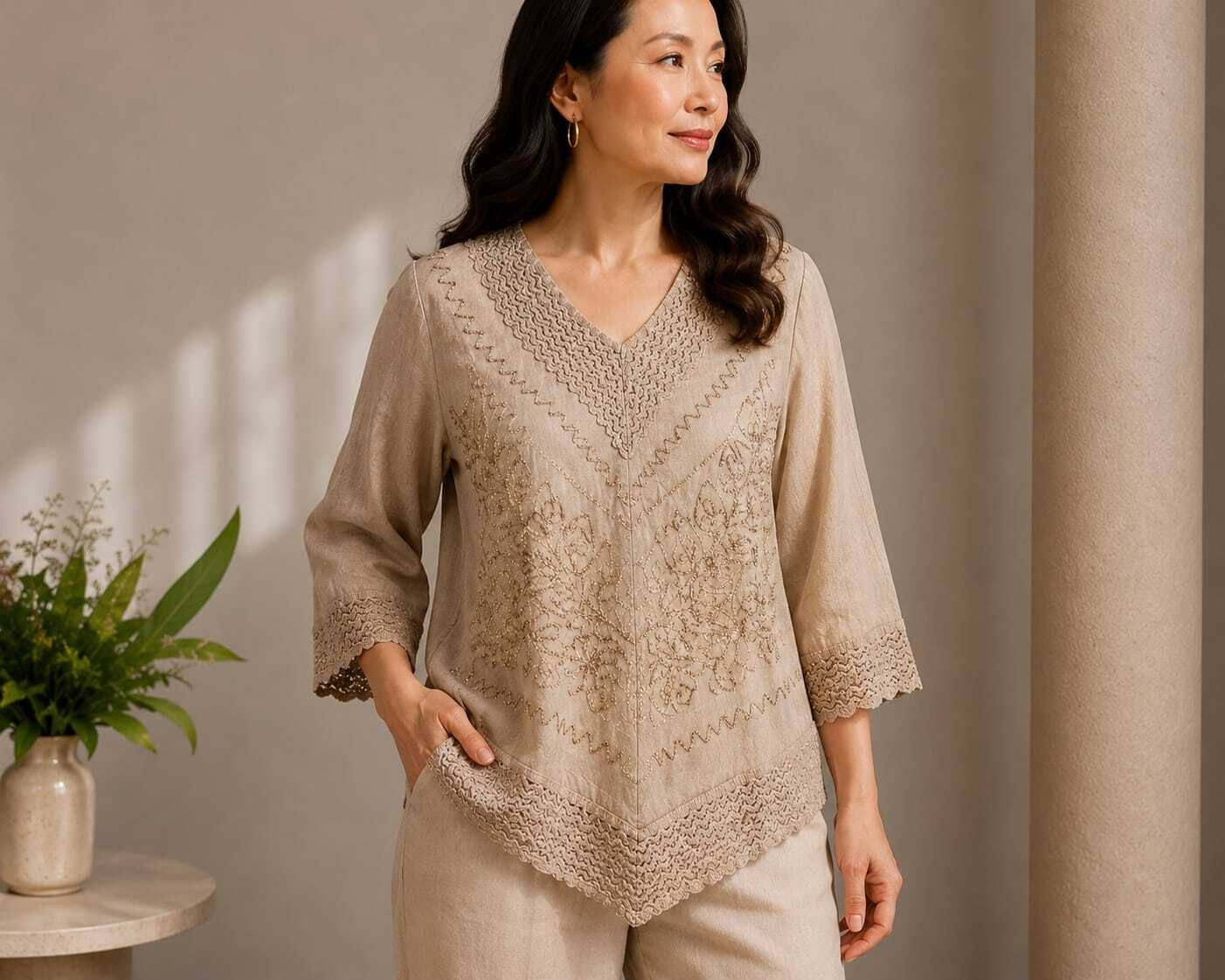 Embroidered Pure Cotton Cape Kurta for Women-image-16