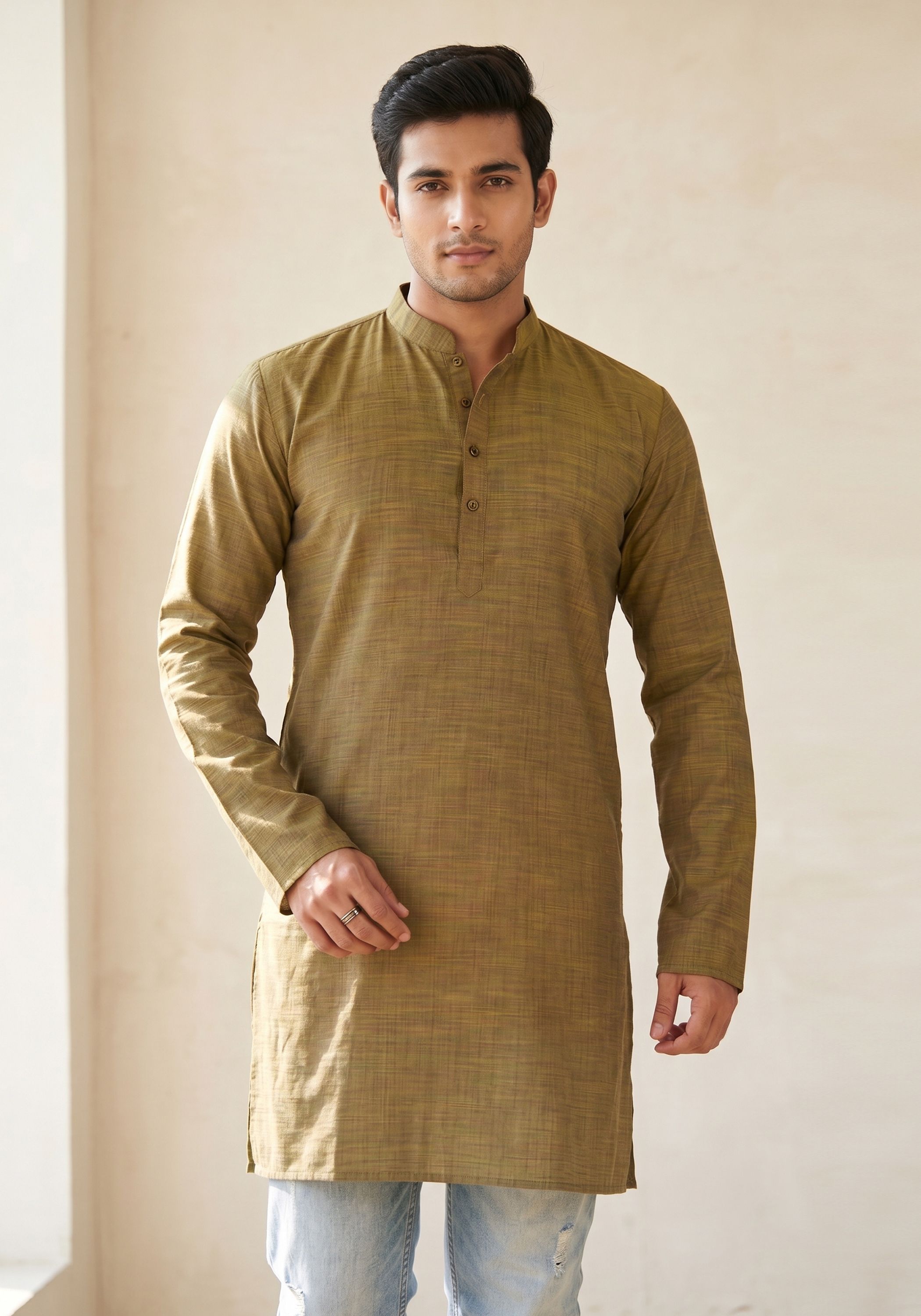 Solid Cotton Blend Straight Kurta for Women-image-6