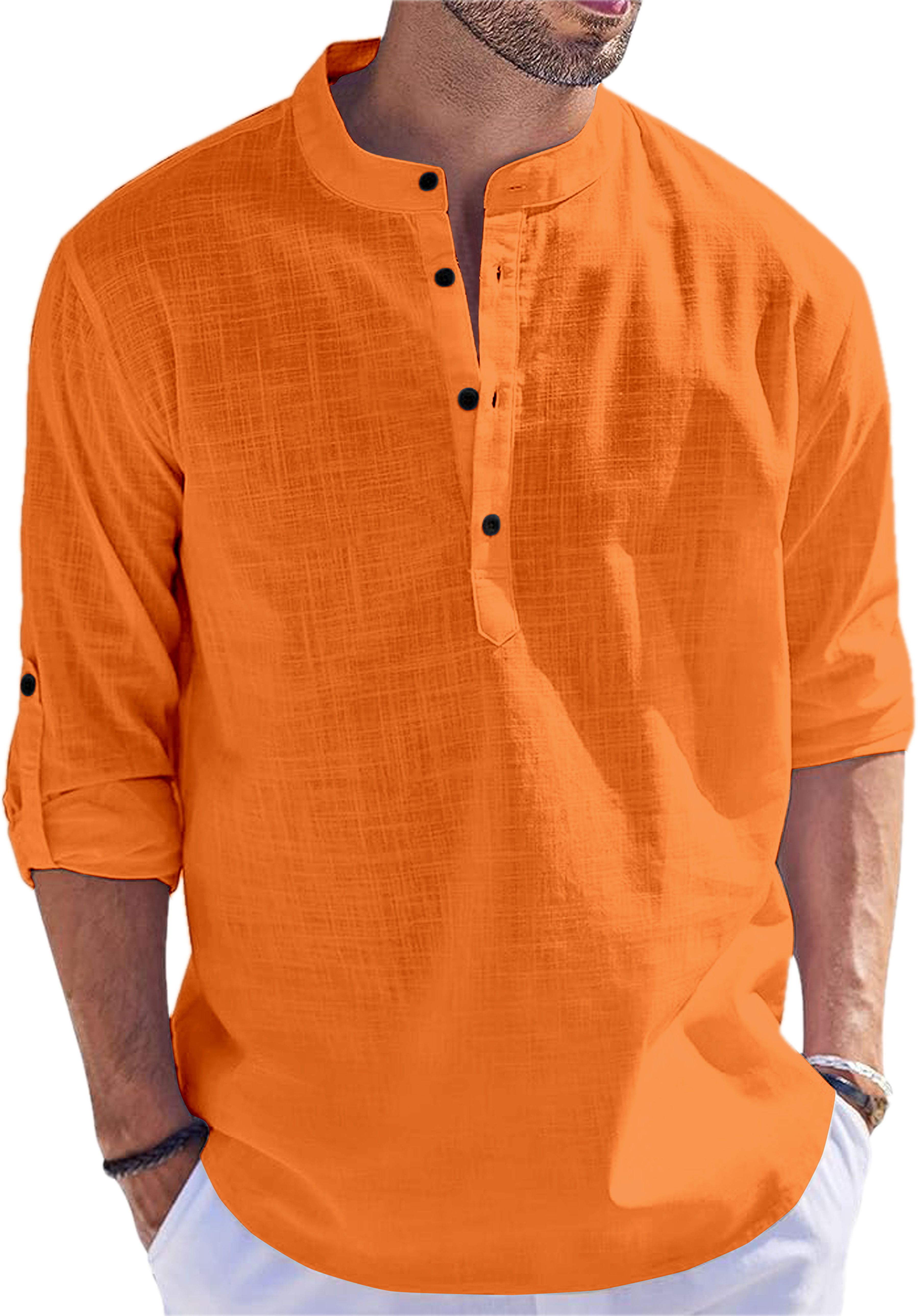folgen Men Solid Cotton Blend Straight Kurta-picture-16