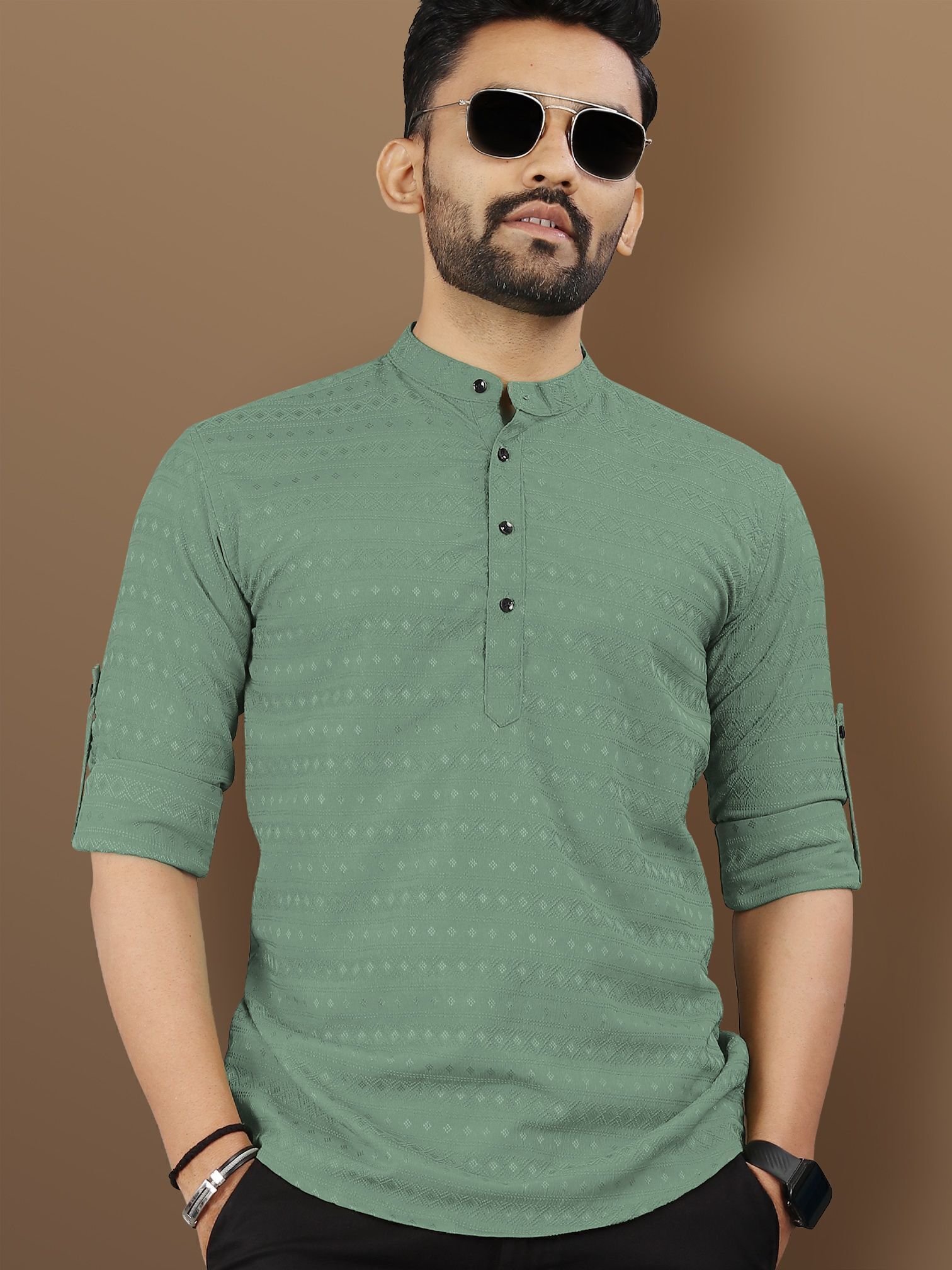 vebnor Men Striped Art Silk Straight Kurta-picture-25
