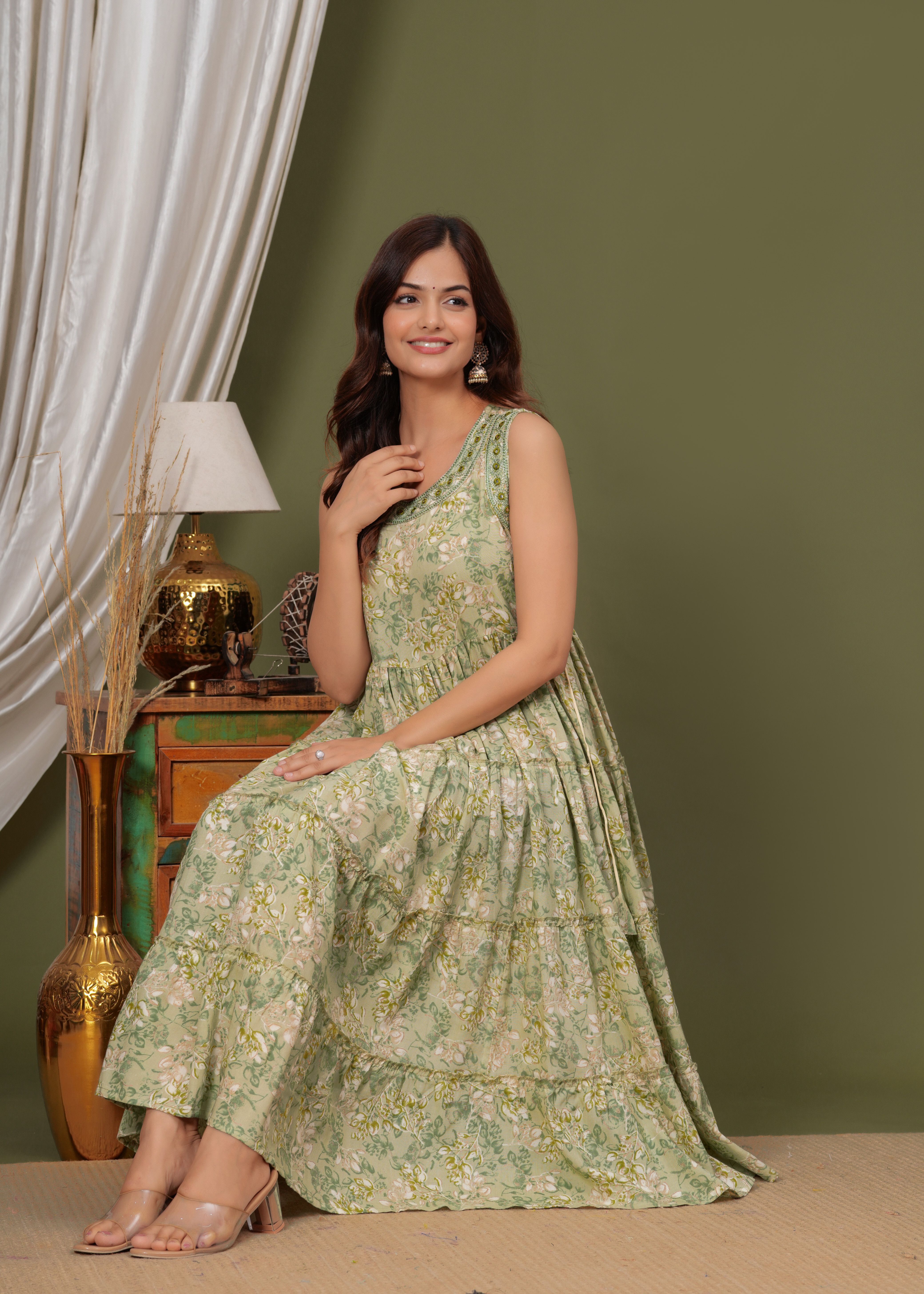 Embroidered Viscose Rayon Stitched Anarkali Gown-image-26