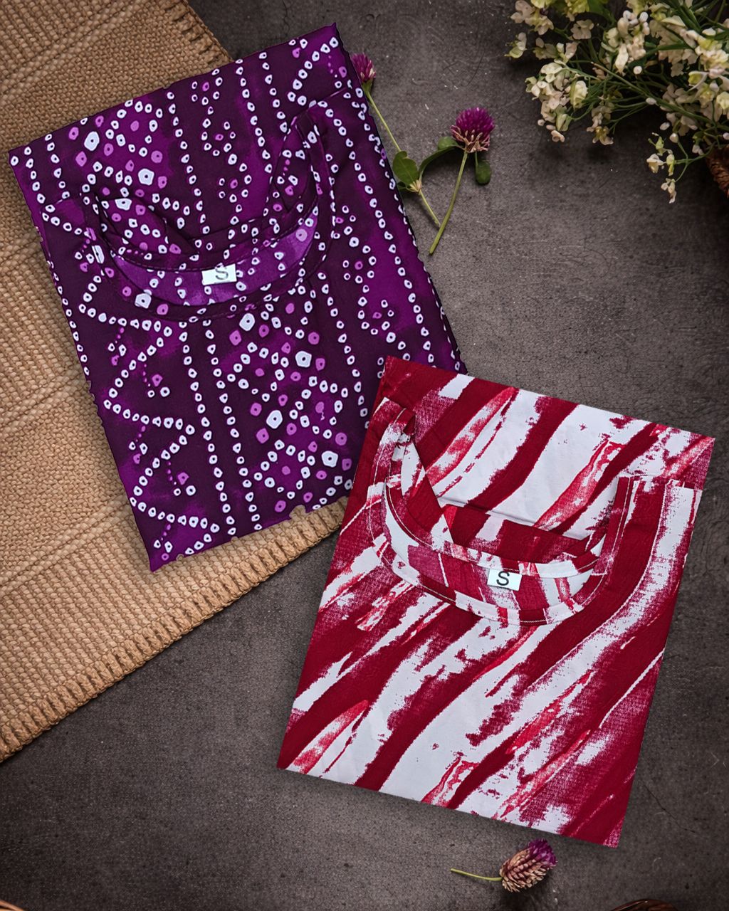 Pack of 2 Women Bandhani Crepe A-line Kurta-image-26