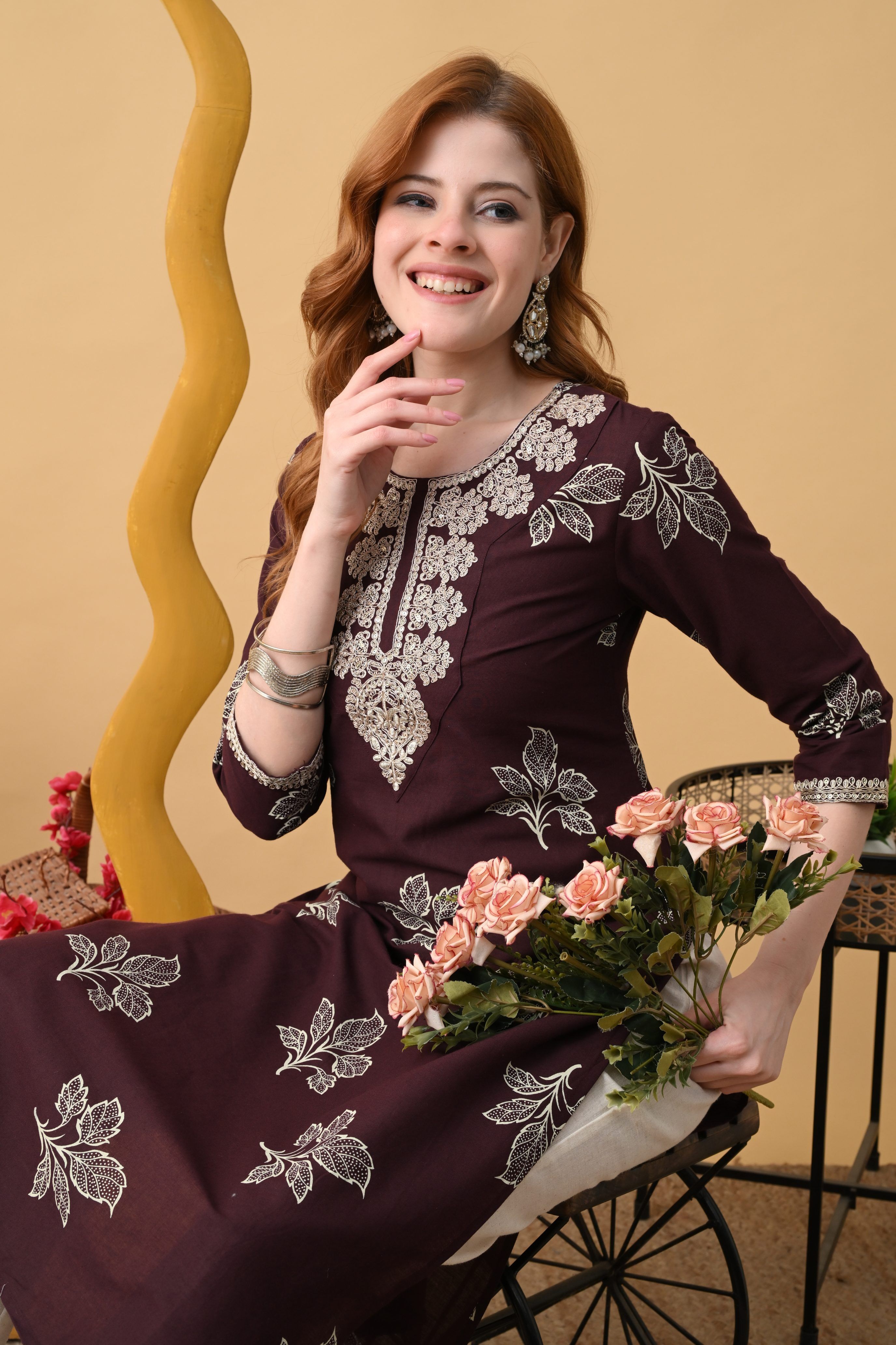physil Women Floral Print Pure Cotton Straight Kurta-picture-11