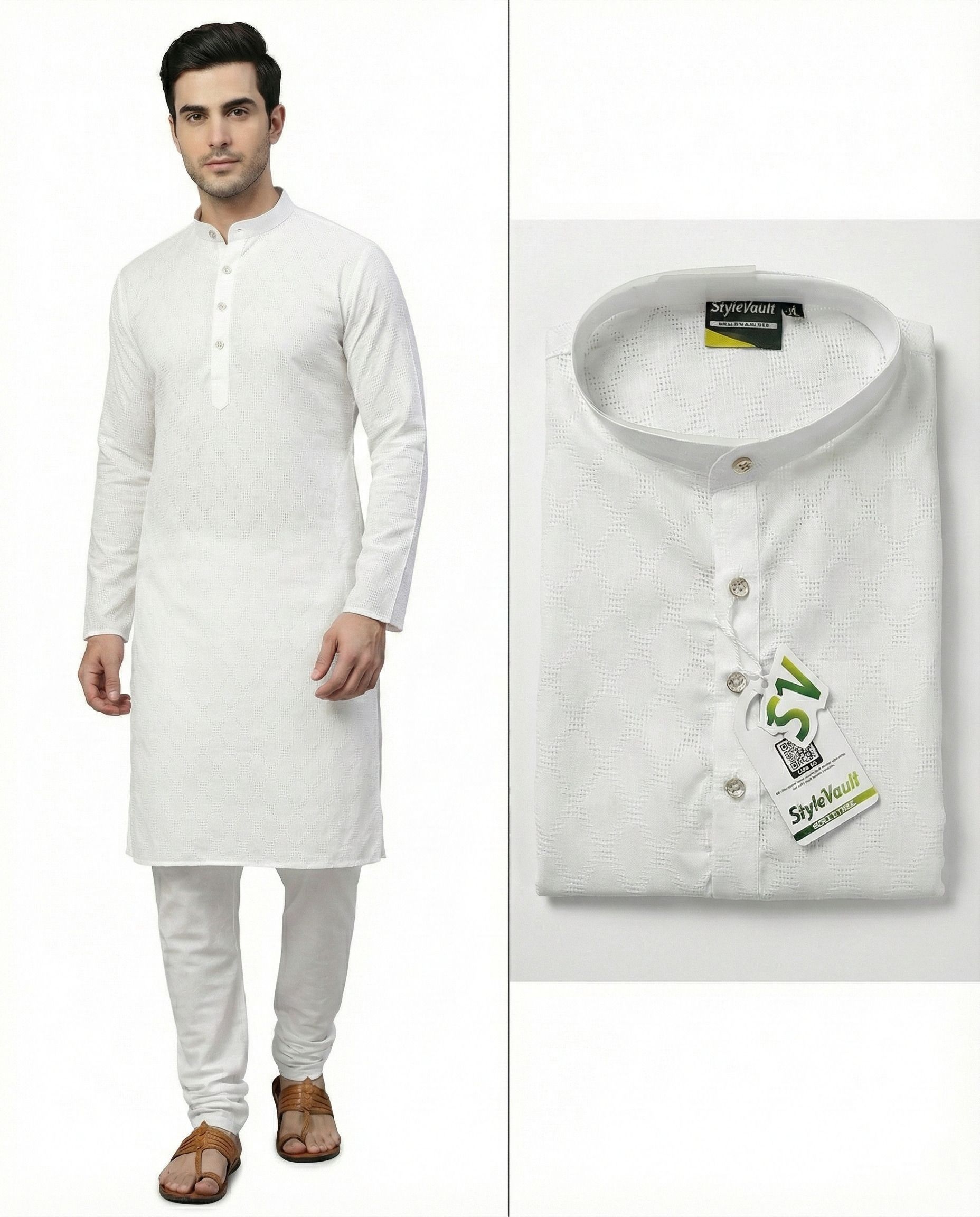 jilani traders Men Cotton Blend Kurta Pyjama Set-picture-38