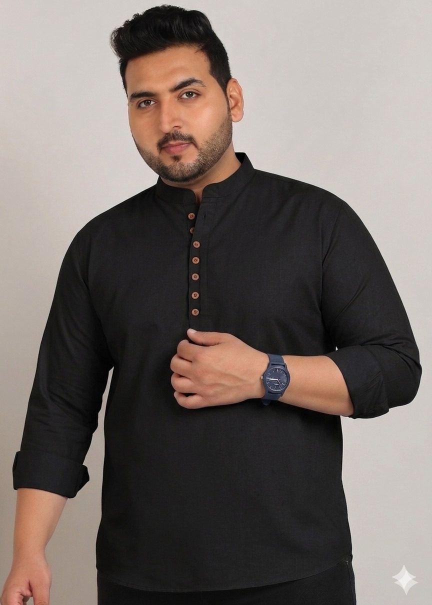 metronaut plus Solid Pure Cotton Straight Kurta for Men-picture-24