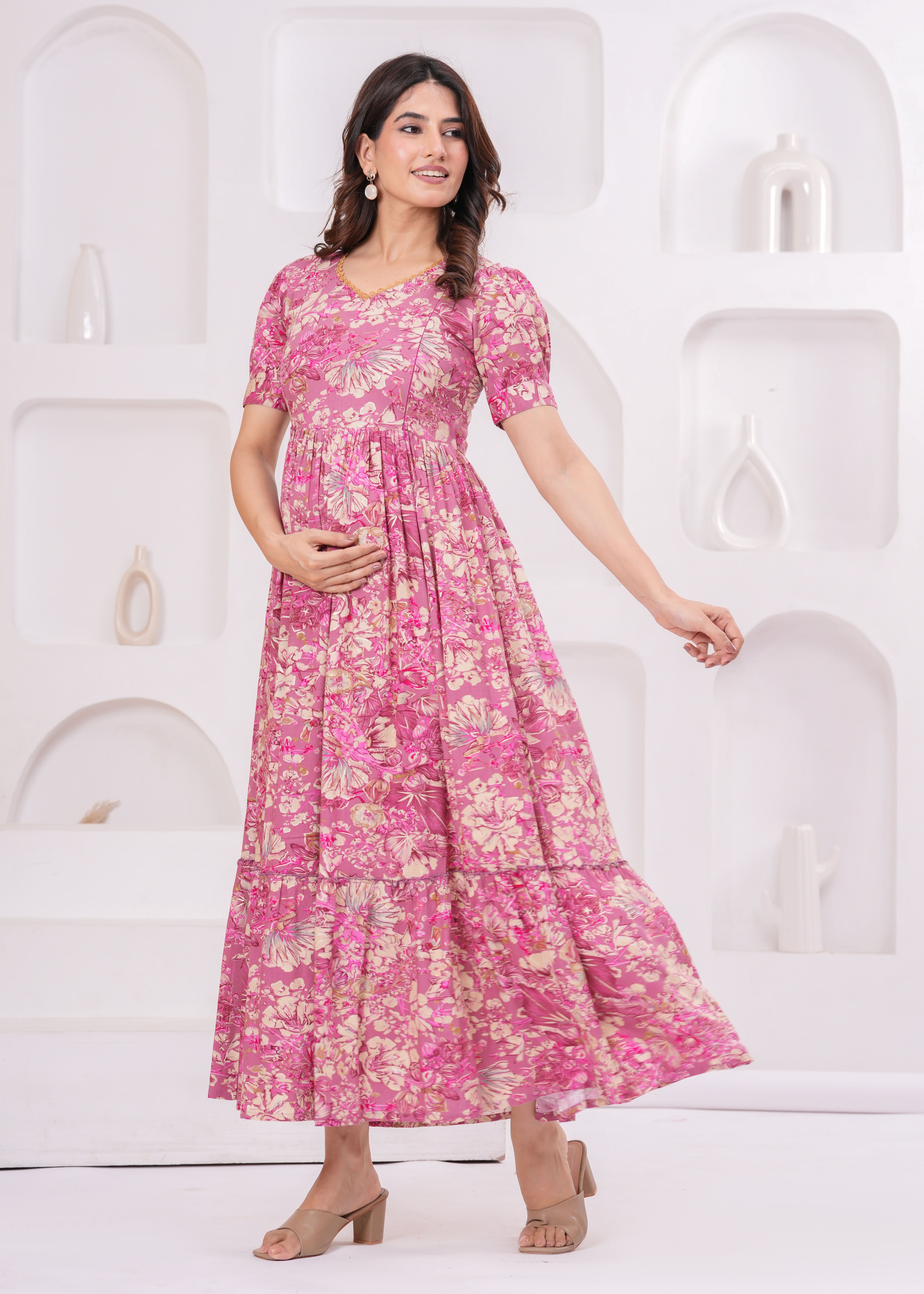 Women Printed Viscose Rayon Anarkali Kurta