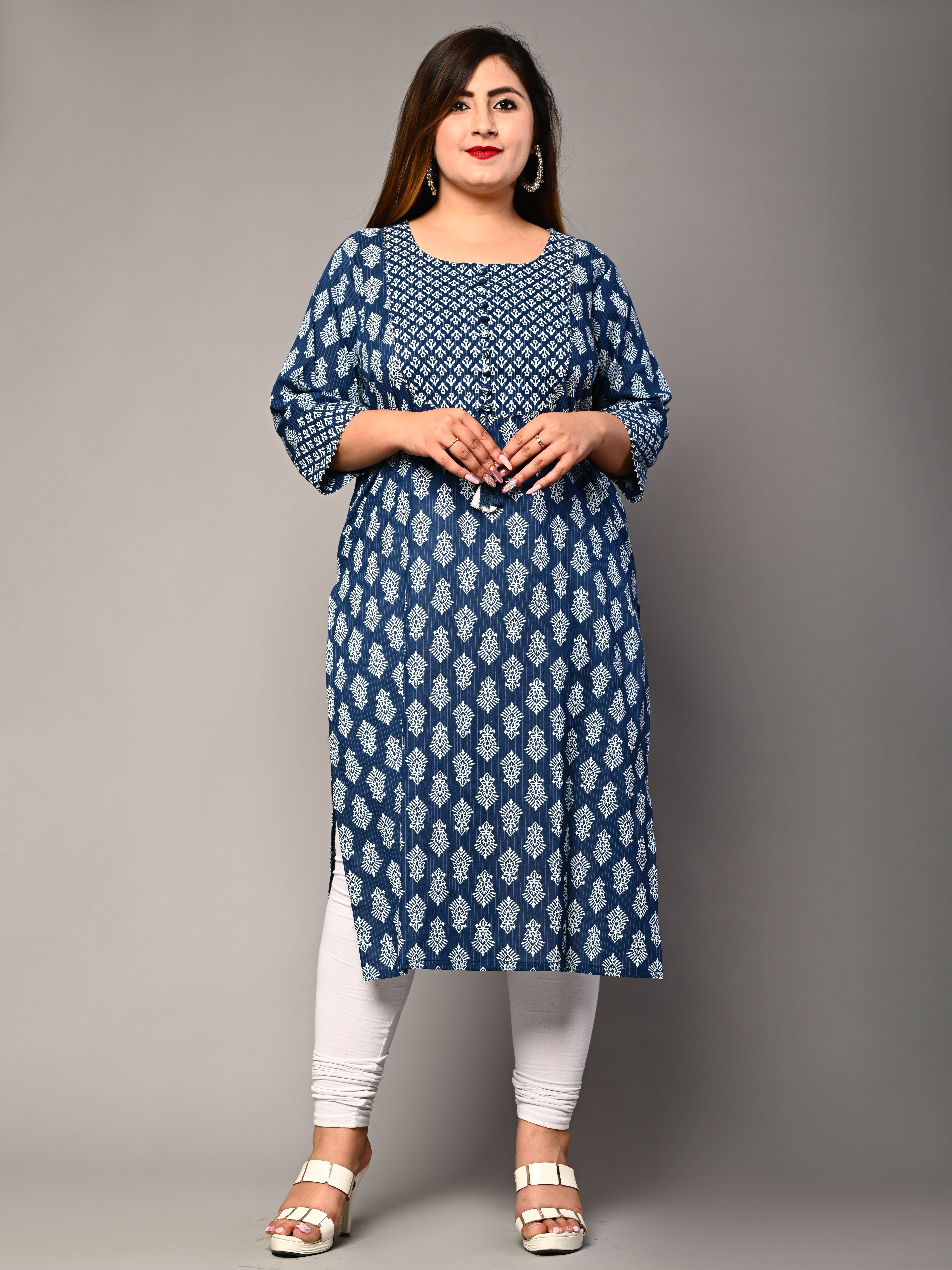 swasti Printed Pure Cotton Straight Kurta for Women-picture-34