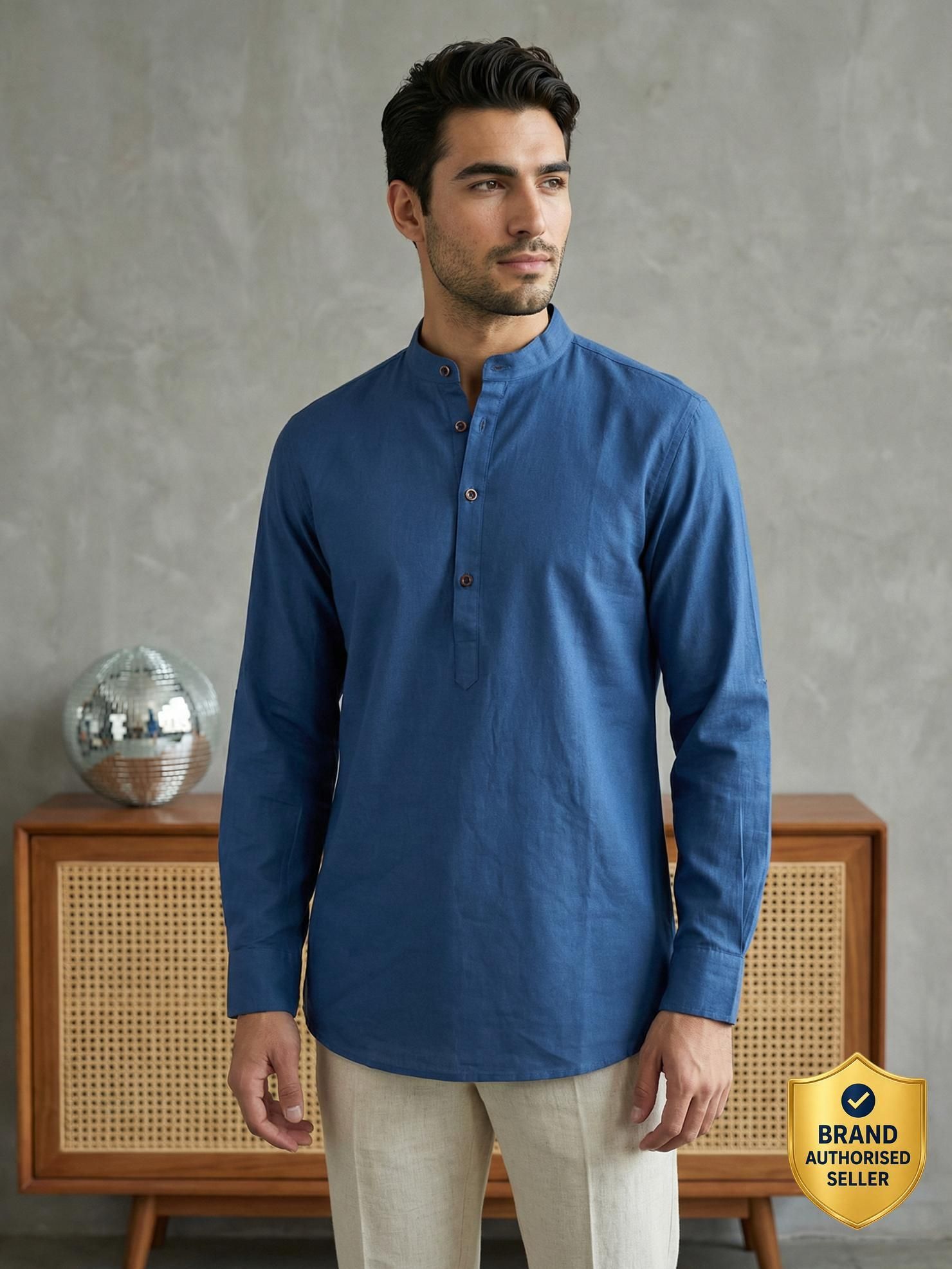 jompers Solid Pure Cotton Straight Kurta for Men-picture-28