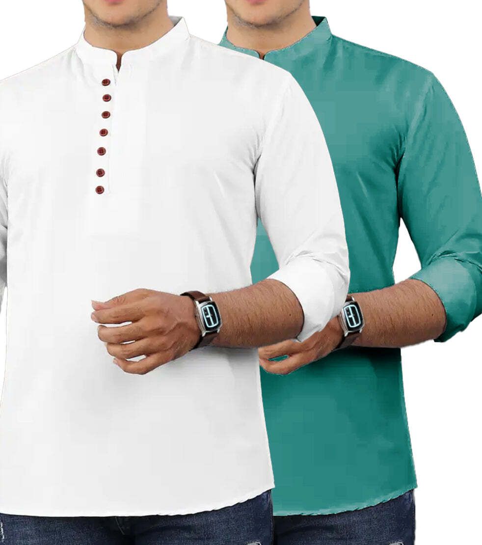 trend stylesh vastra Printed Cotton Blend Straight Kurta for Men-picture-22
