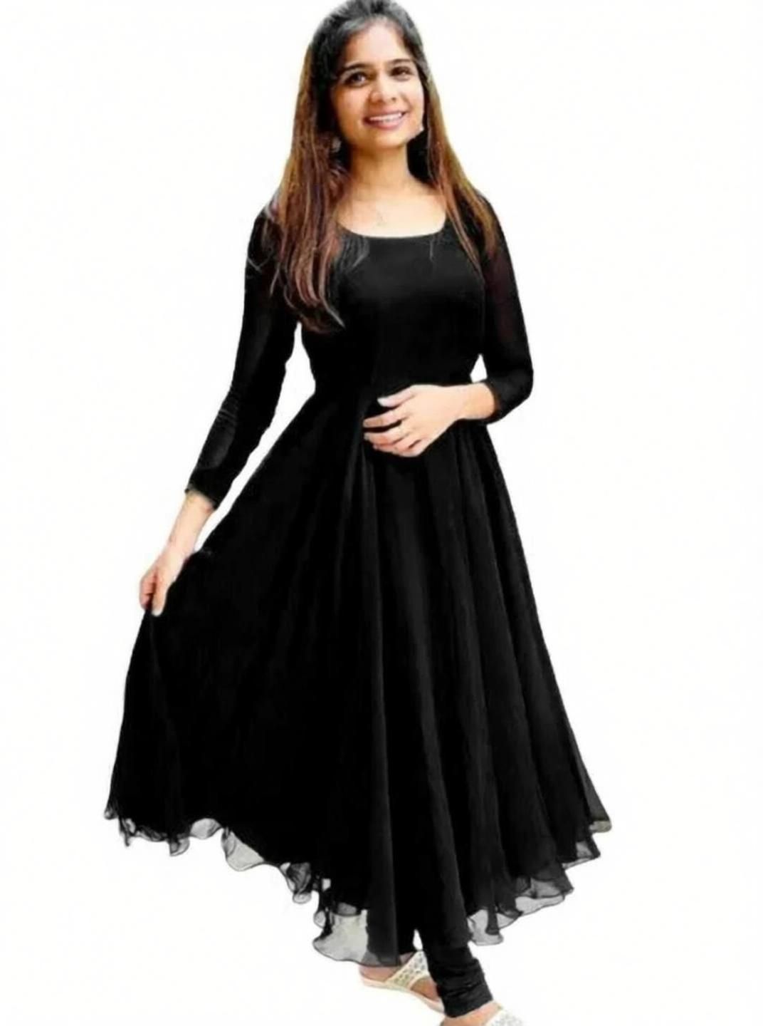 kaleshh enterprise Solid Georgette Anarkali Kurta for Women-picture-19