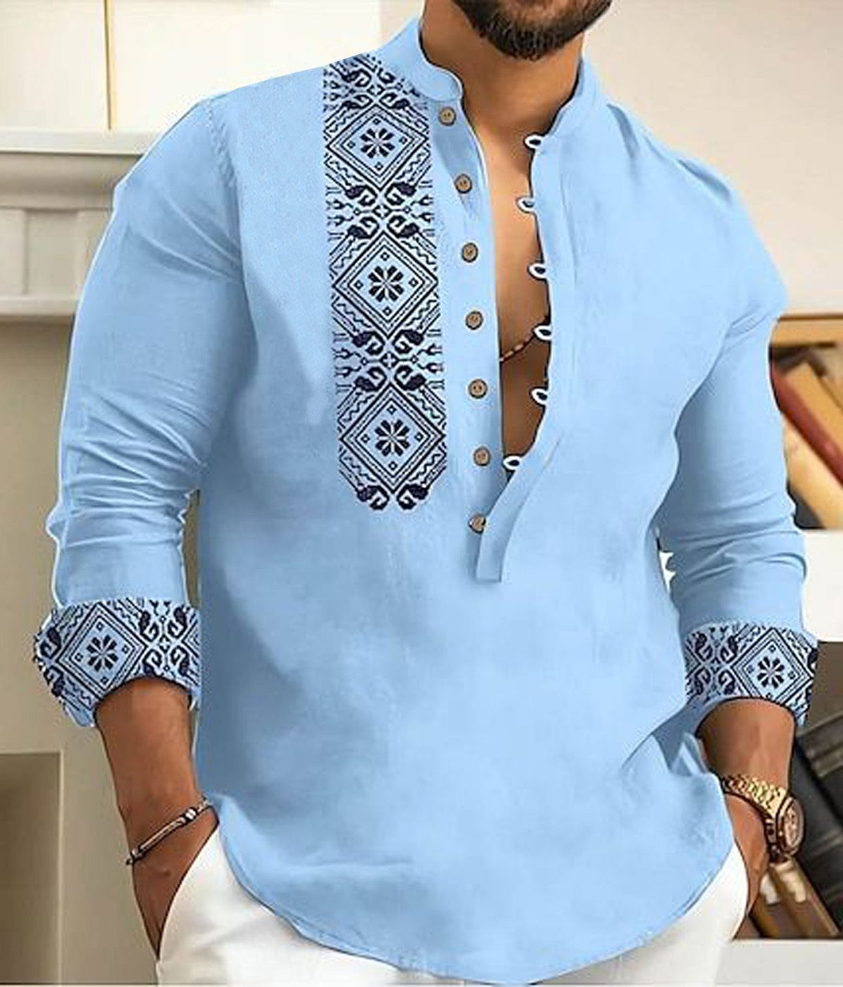 dimmy Men Printed Cotton Blend A-line Kurta-picture-25