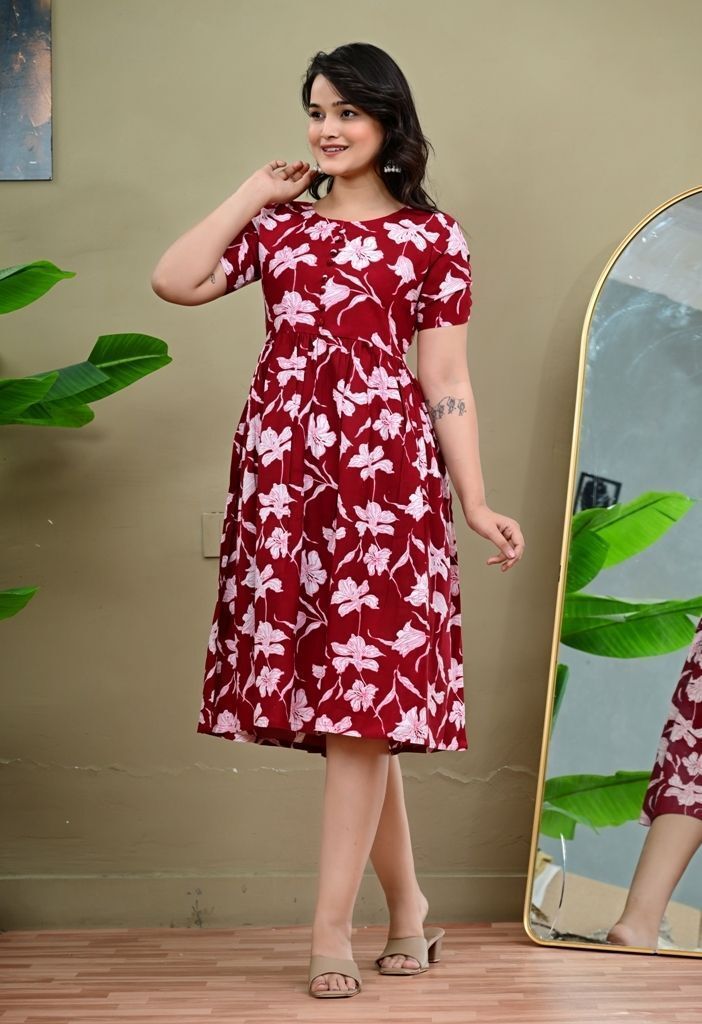 Floral Print Viscose Rayon Anarkali Kurta for Women-image-39