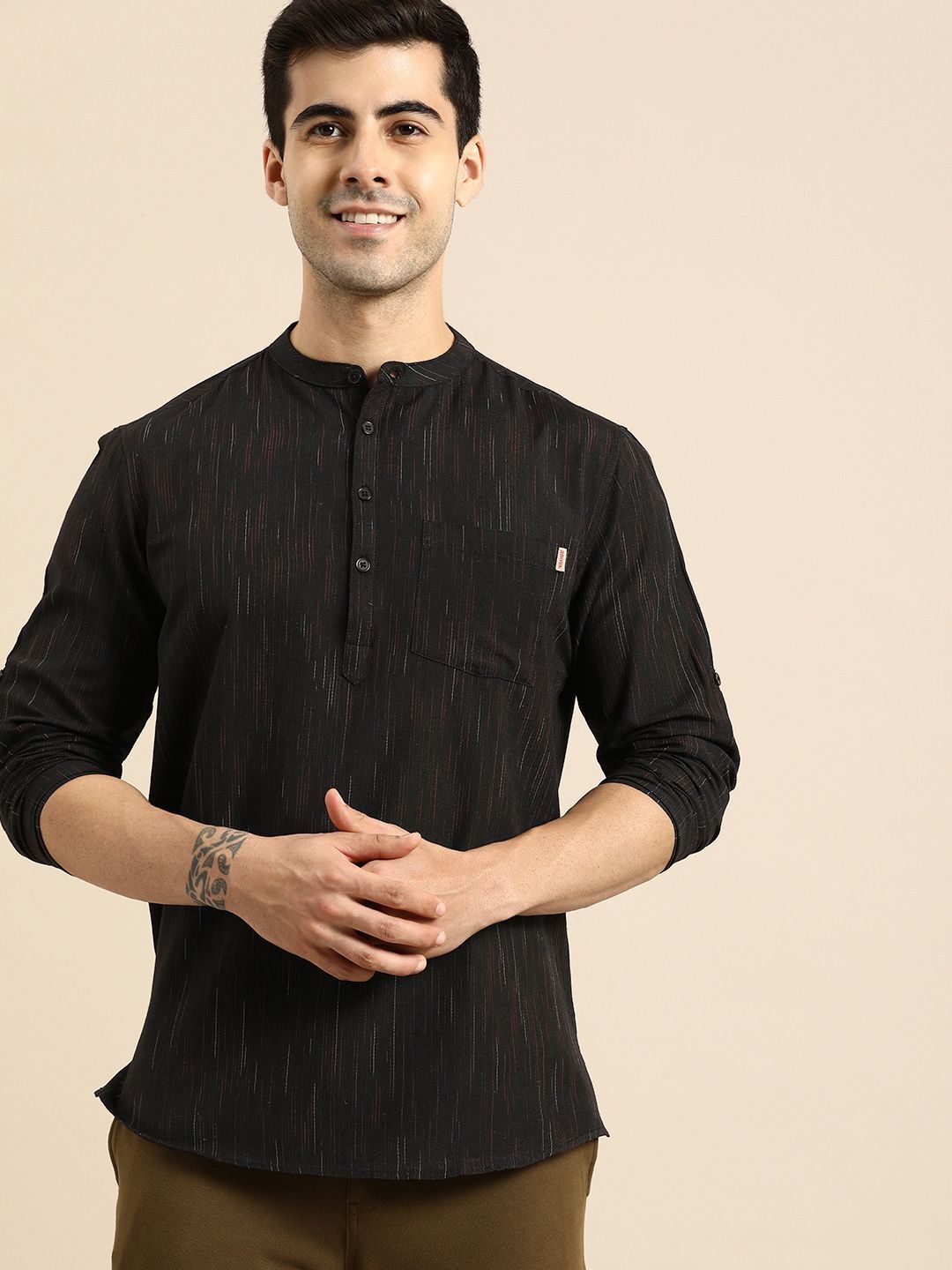 anouk Men Printed Pure Cotton Straight Kurta-picture-12