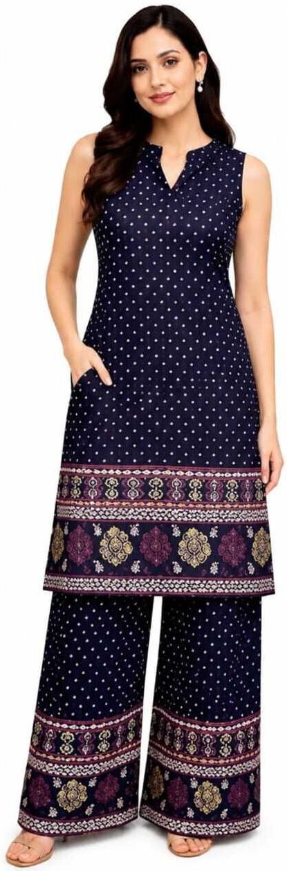 Polka Print, Printed Viscose Rayon A-line Kurta for Women-image-40
