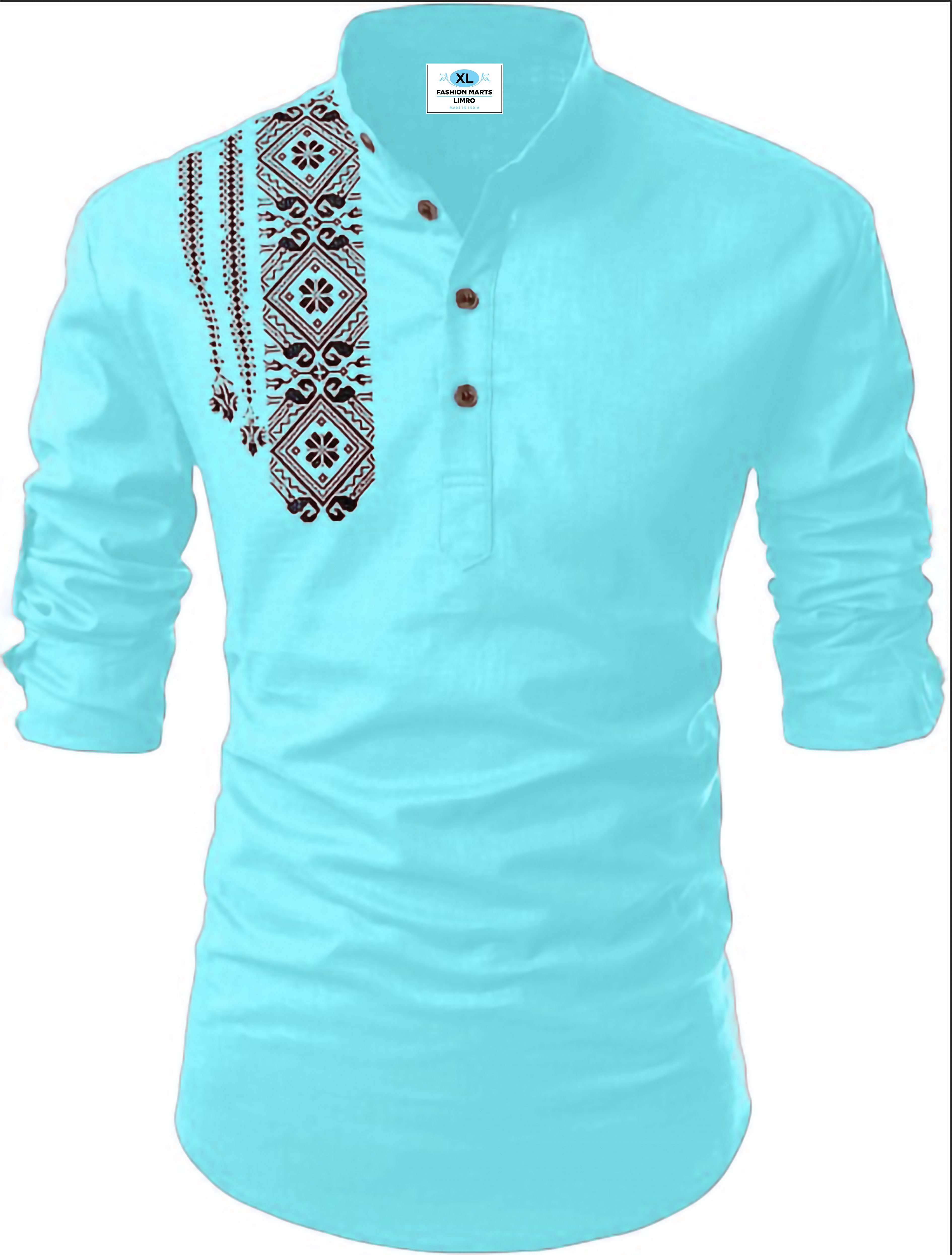 fashion marts Men Solid, Self Design Cotton Blend Straight Kurta-picture-35