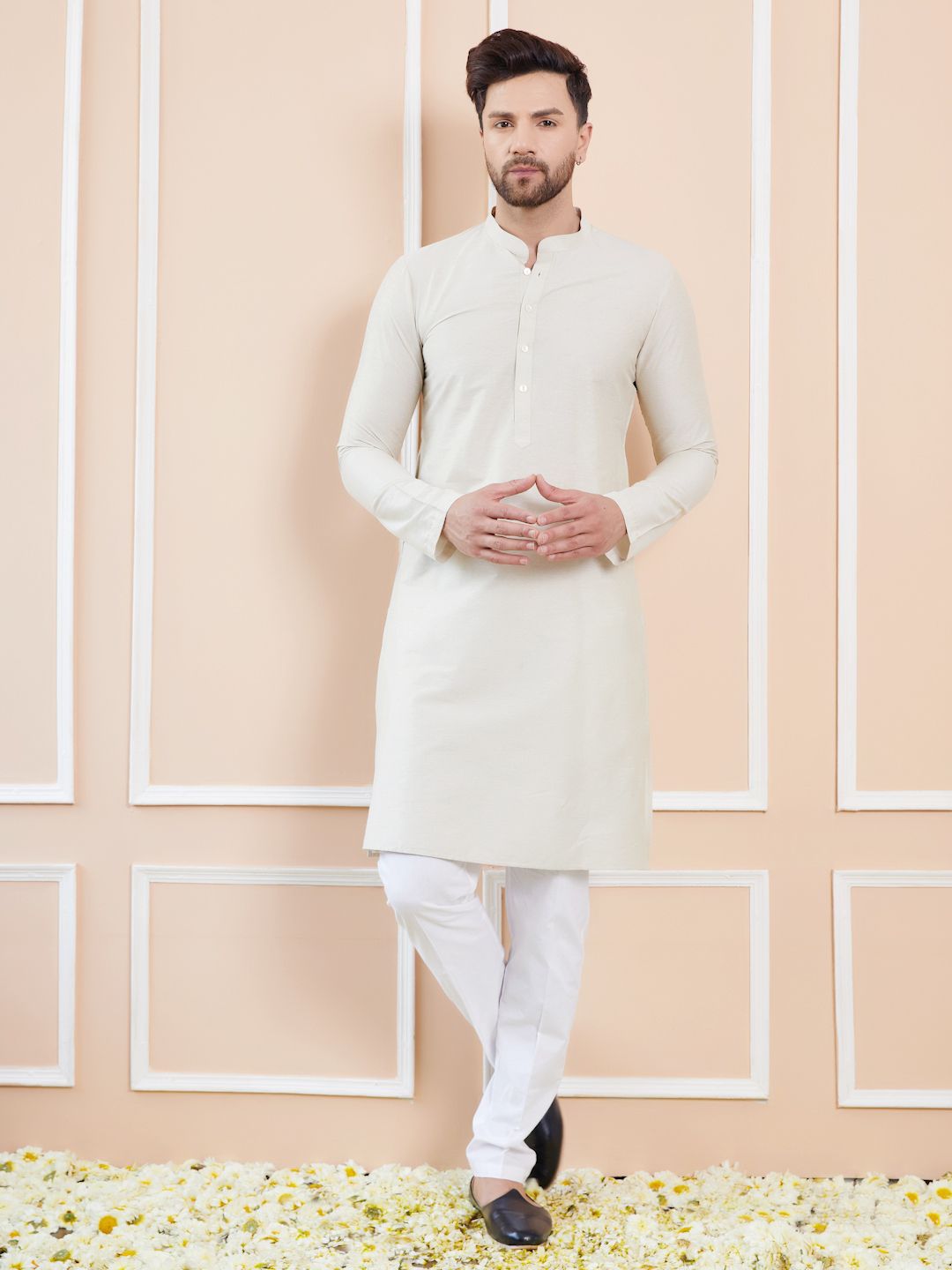 see designs Solid Pure Cotton Straight Kurta for Men-picture-12