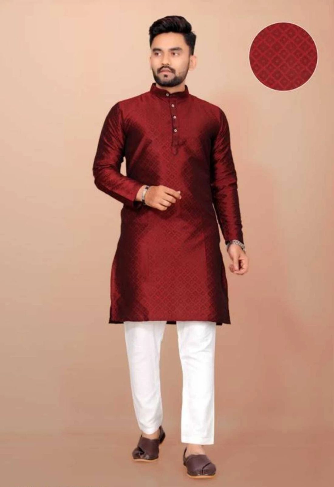 adee Men Self Design Pure Cotton Straight Kurta-picture-14