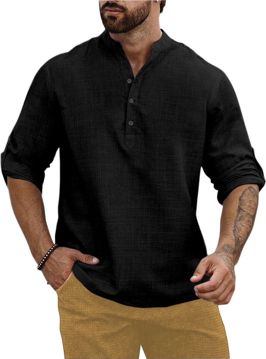 folgen Self Design Cotton Blend Straight Kurta for Men-picture-11