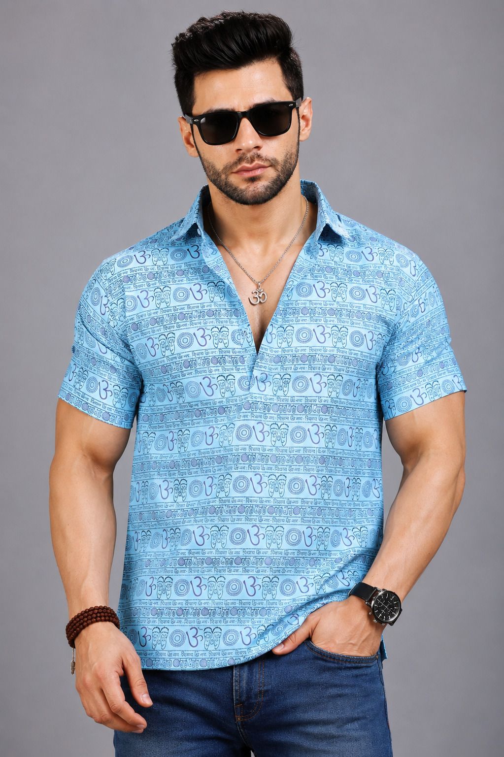 axolotl Printed Cotton Blend Straight Kurta for Men-picture-23
