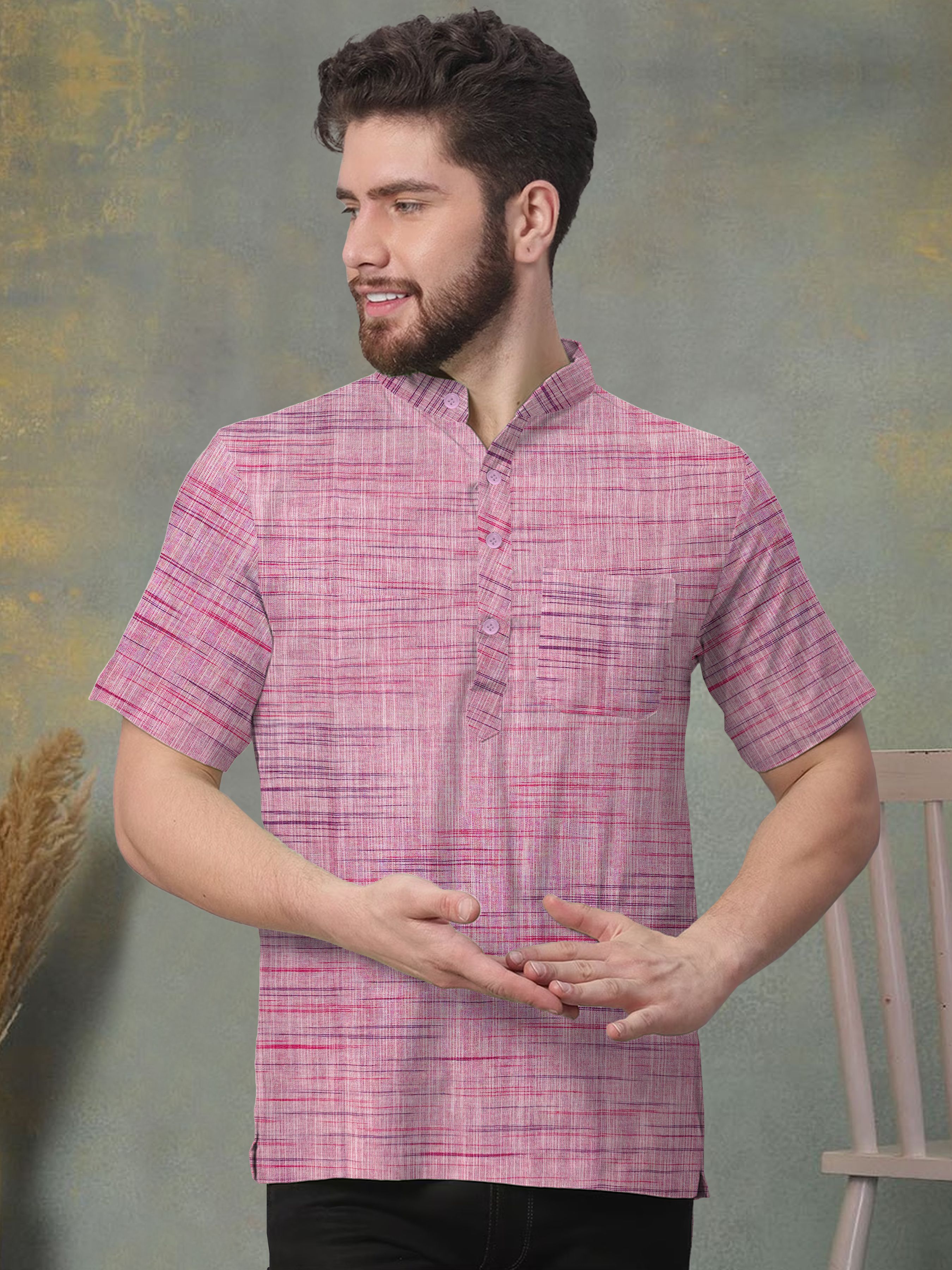 w s textile Men Solid Cotton Blend Straight Kurta-picture-41