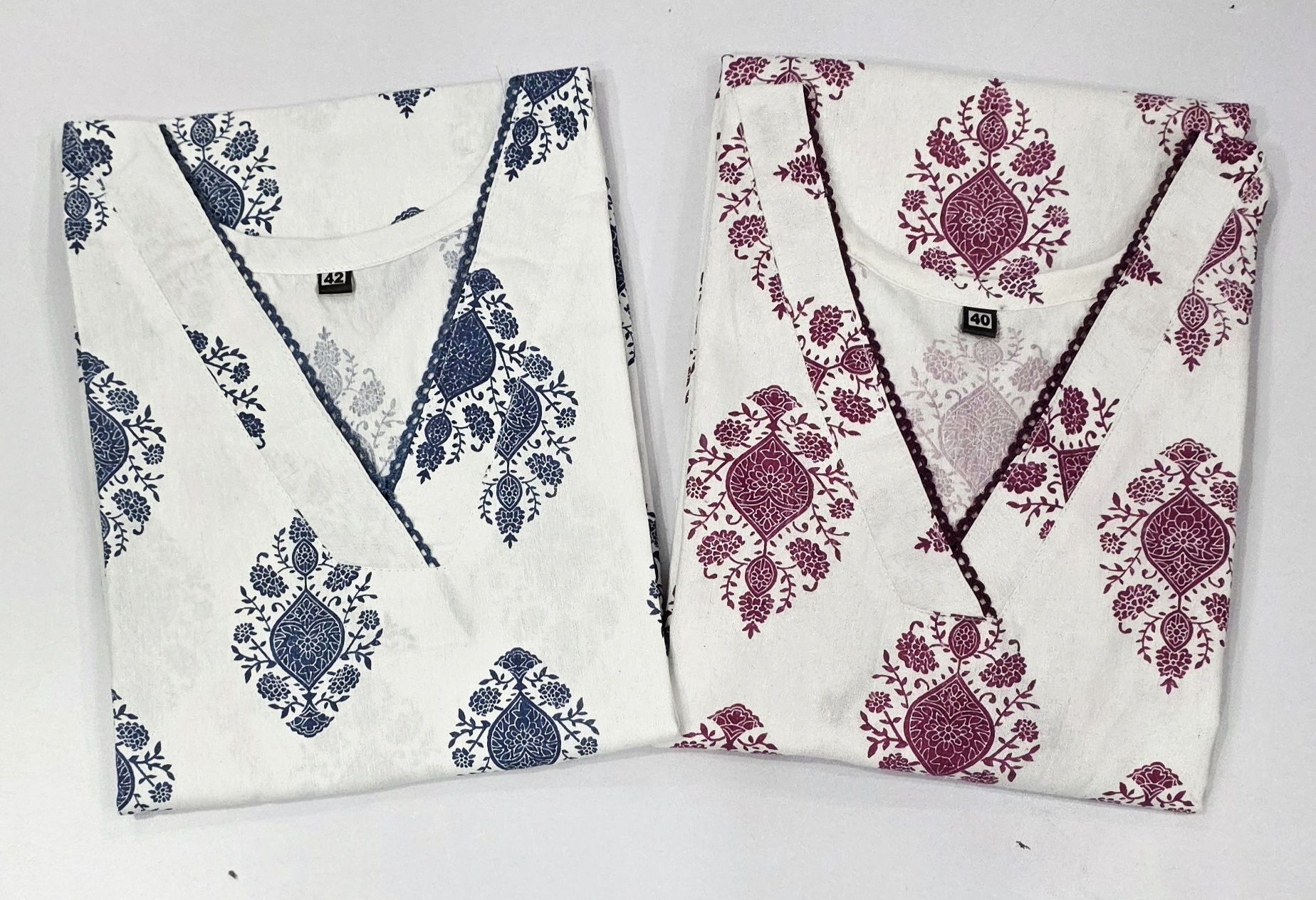 Pack of 2 Printed Khadi Cotton Straight Kurta for Women-image-12