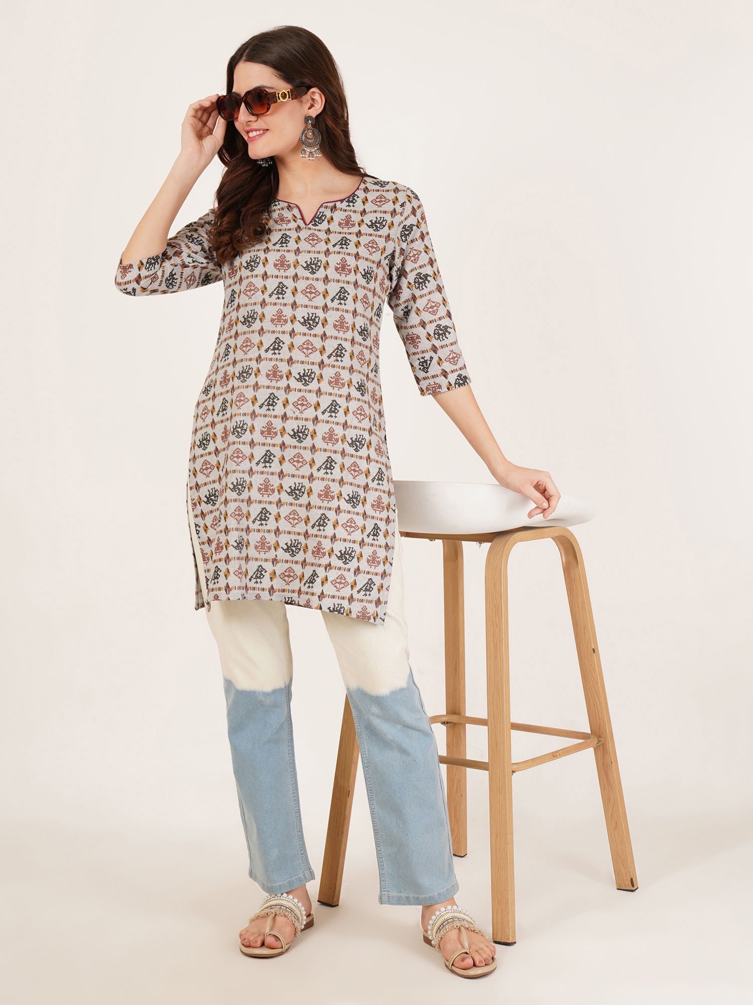 houseofcommon Women Printed Cotton Blend Straight Kurta-picture-20