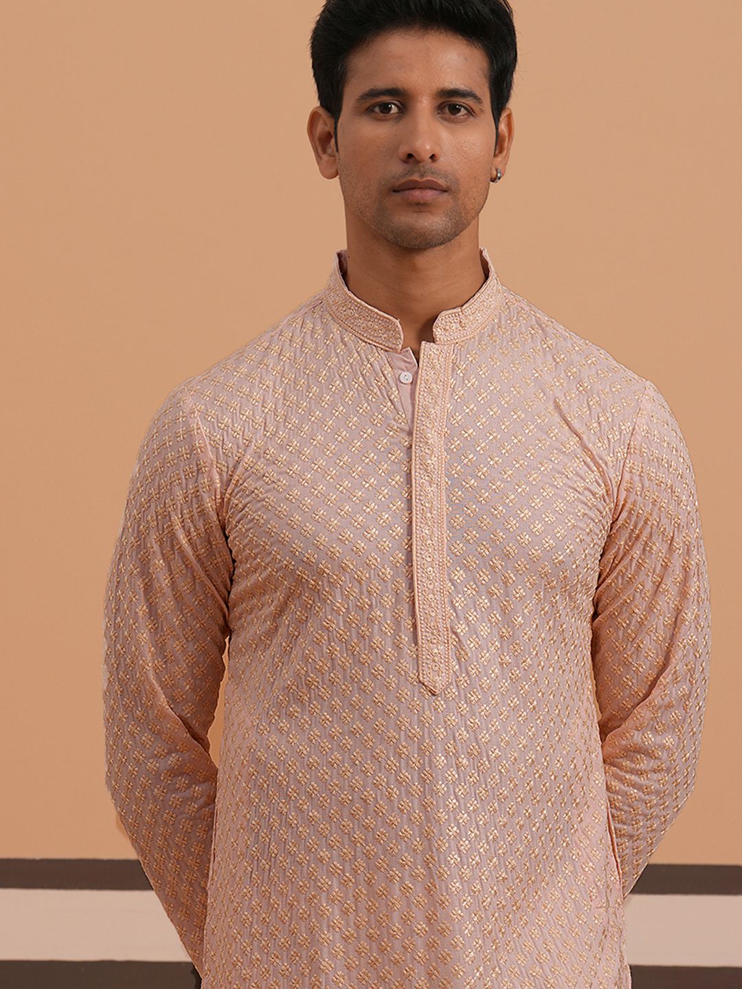 jompers Men Embroidered Viscose Rayon Straight Kurta-picture-23