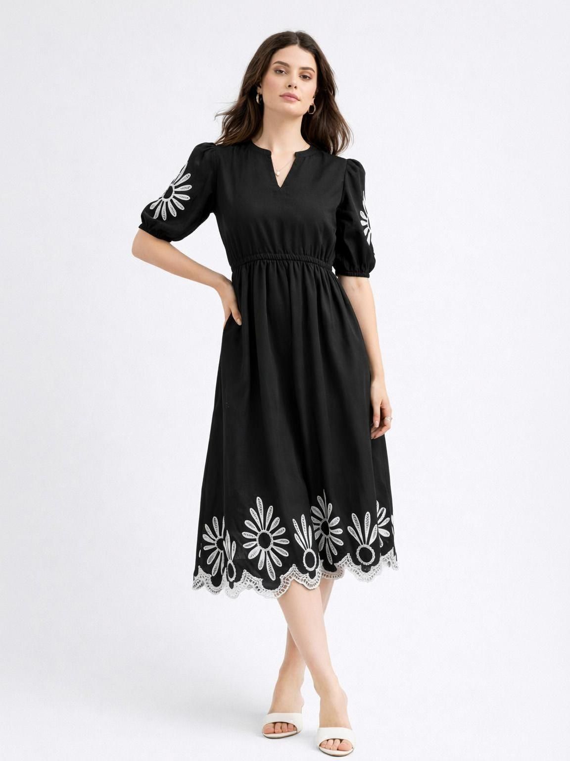 Embroidered Pure Cotton A-line Kurta for Women-image-26