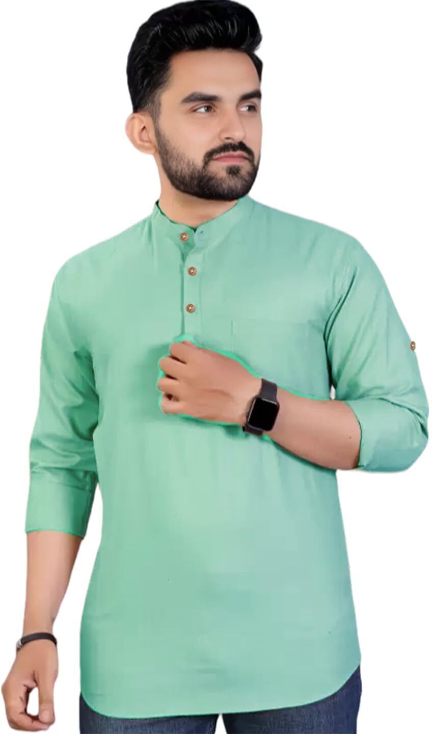 amritenterprise Solid Pure Cotton Straight Kurta for Men-picture-29