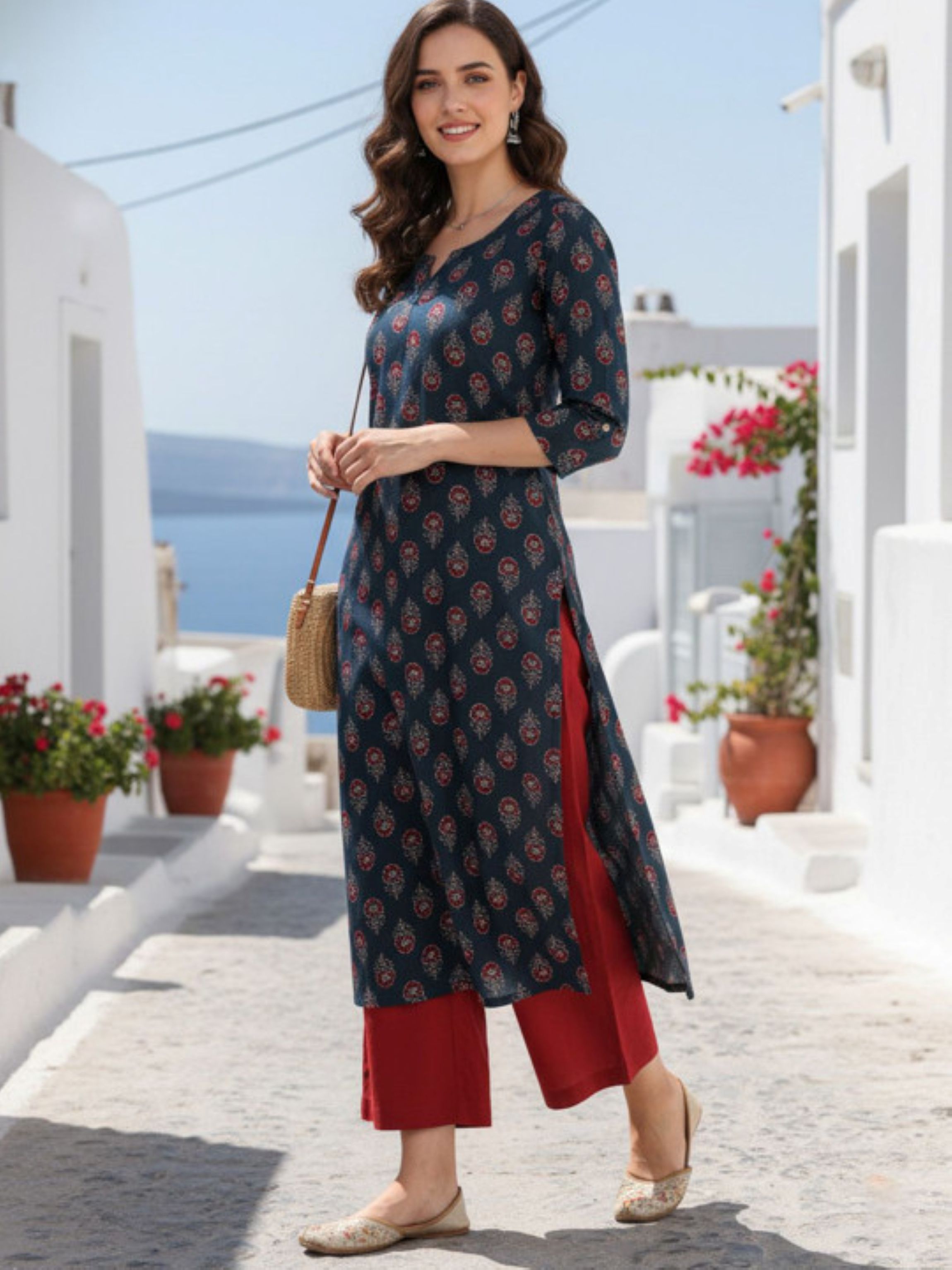 Printed Viscose Rayon Straight Kurta for Women-image-41