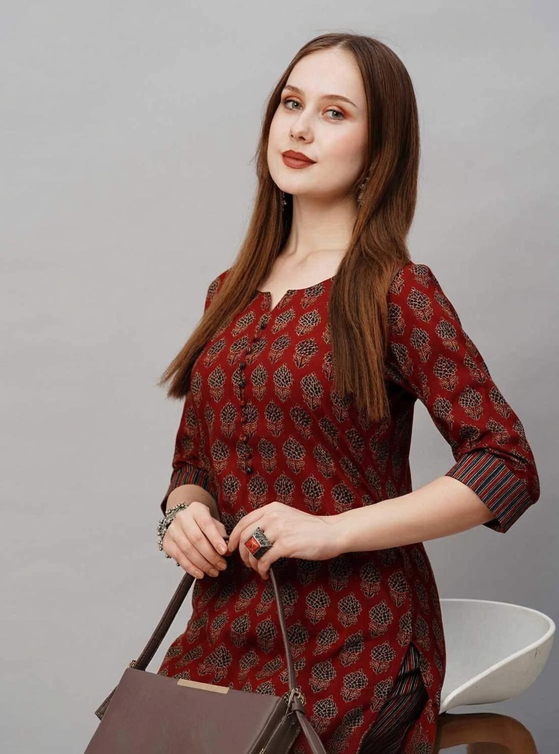 Printed Viscose Rayon Straight Kurta for Women-image-39