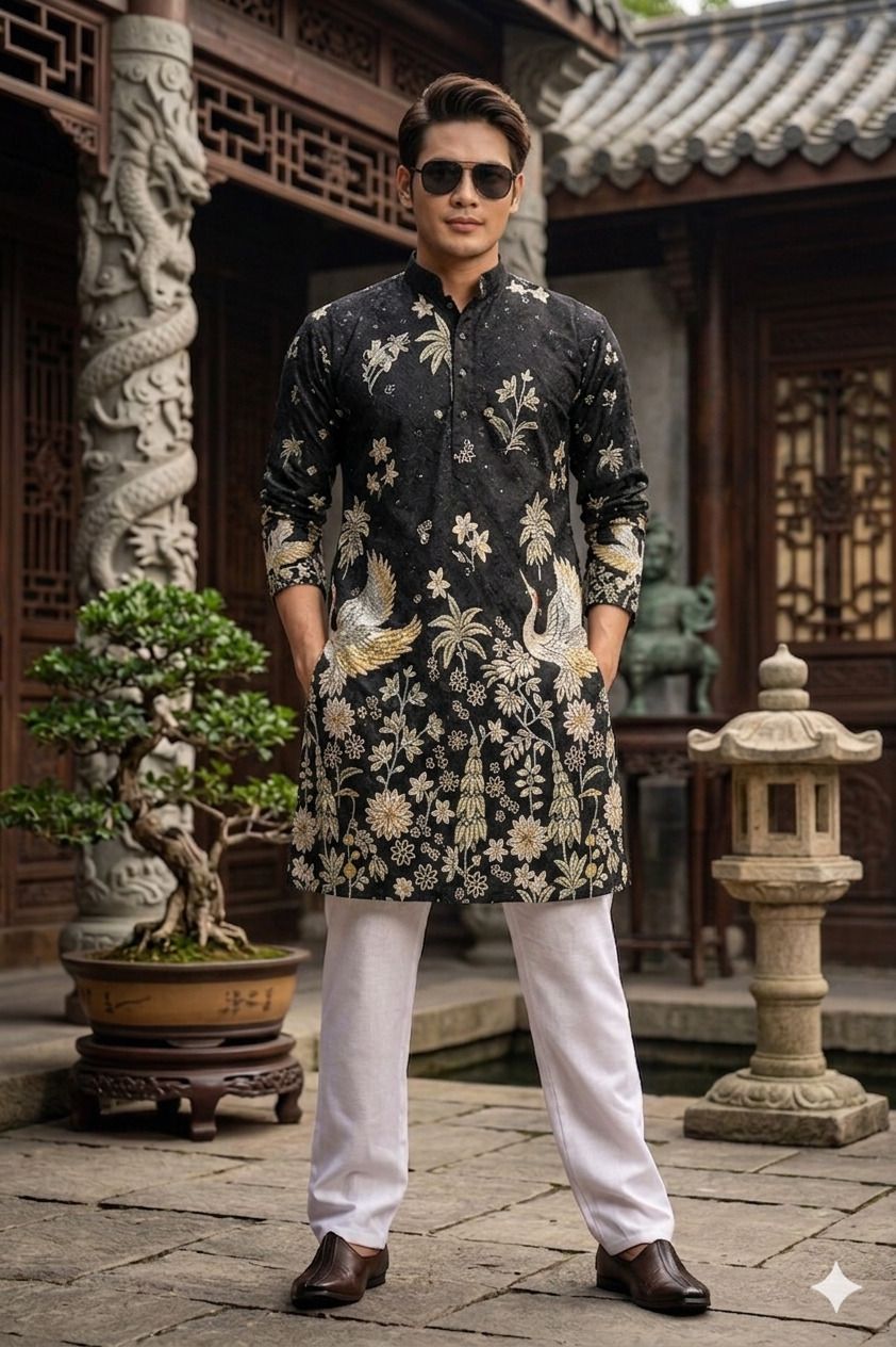ntific Men Cotton Blend Kurta Pyjama Set-picture-20