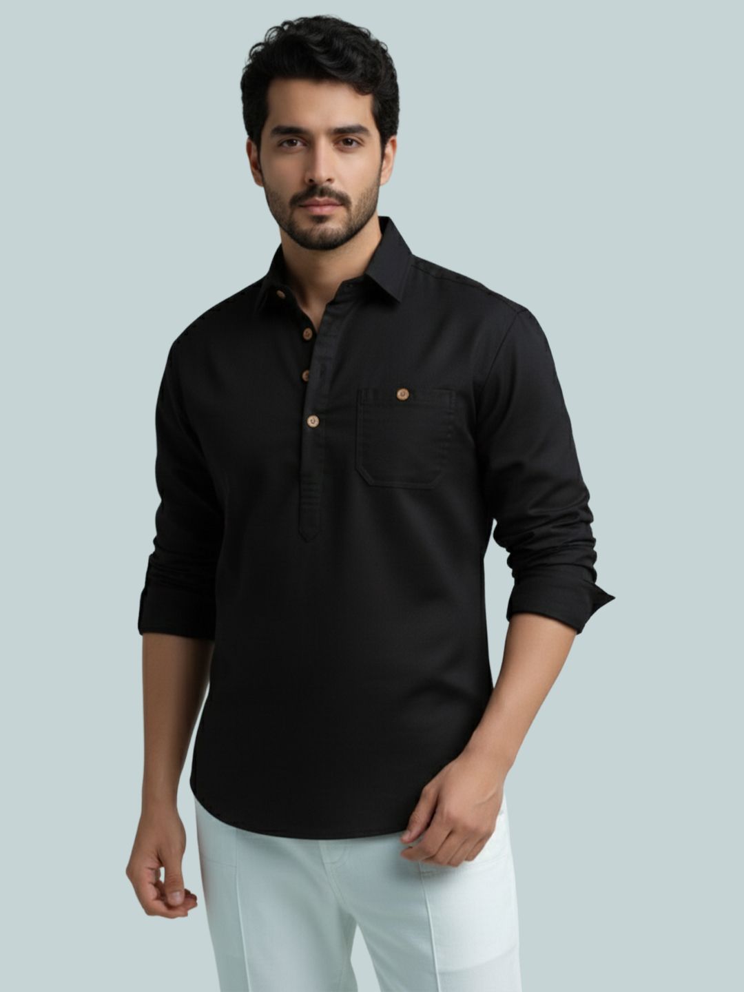 edinswoifs trend Solid Cotton Blend Straight Kurta for Men-picture-16
